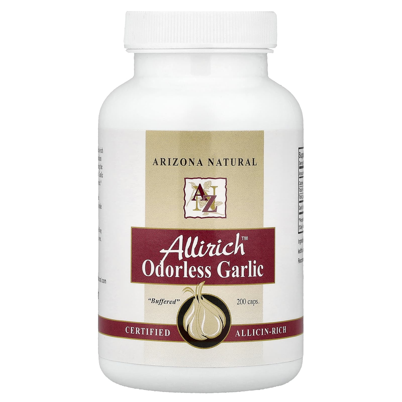 Arizona Natural Allirich Odorless Garlic – 200 gélules — Tunisie