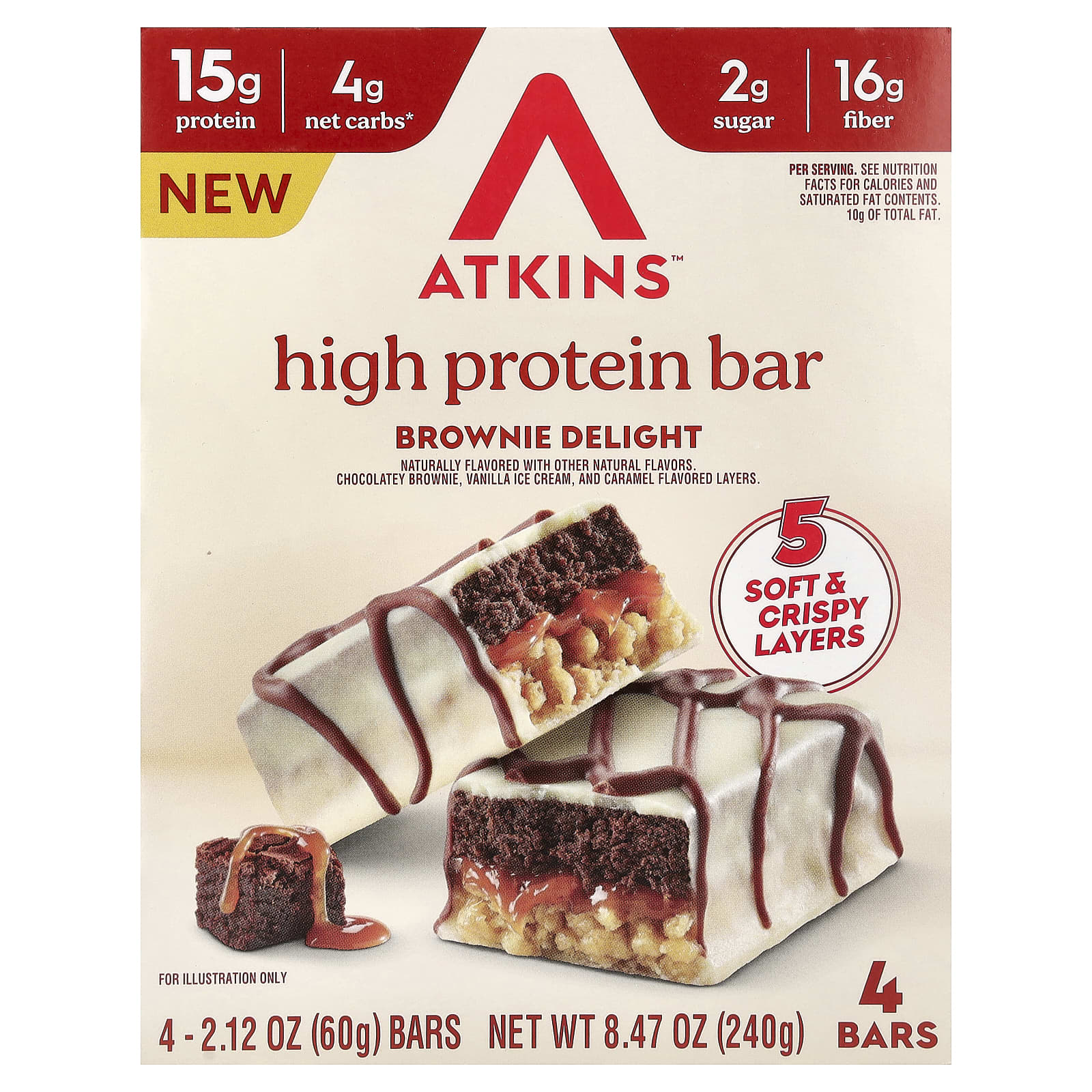 Atkins High Protein Bar – Brownie Delight – 60 g — Tunisie