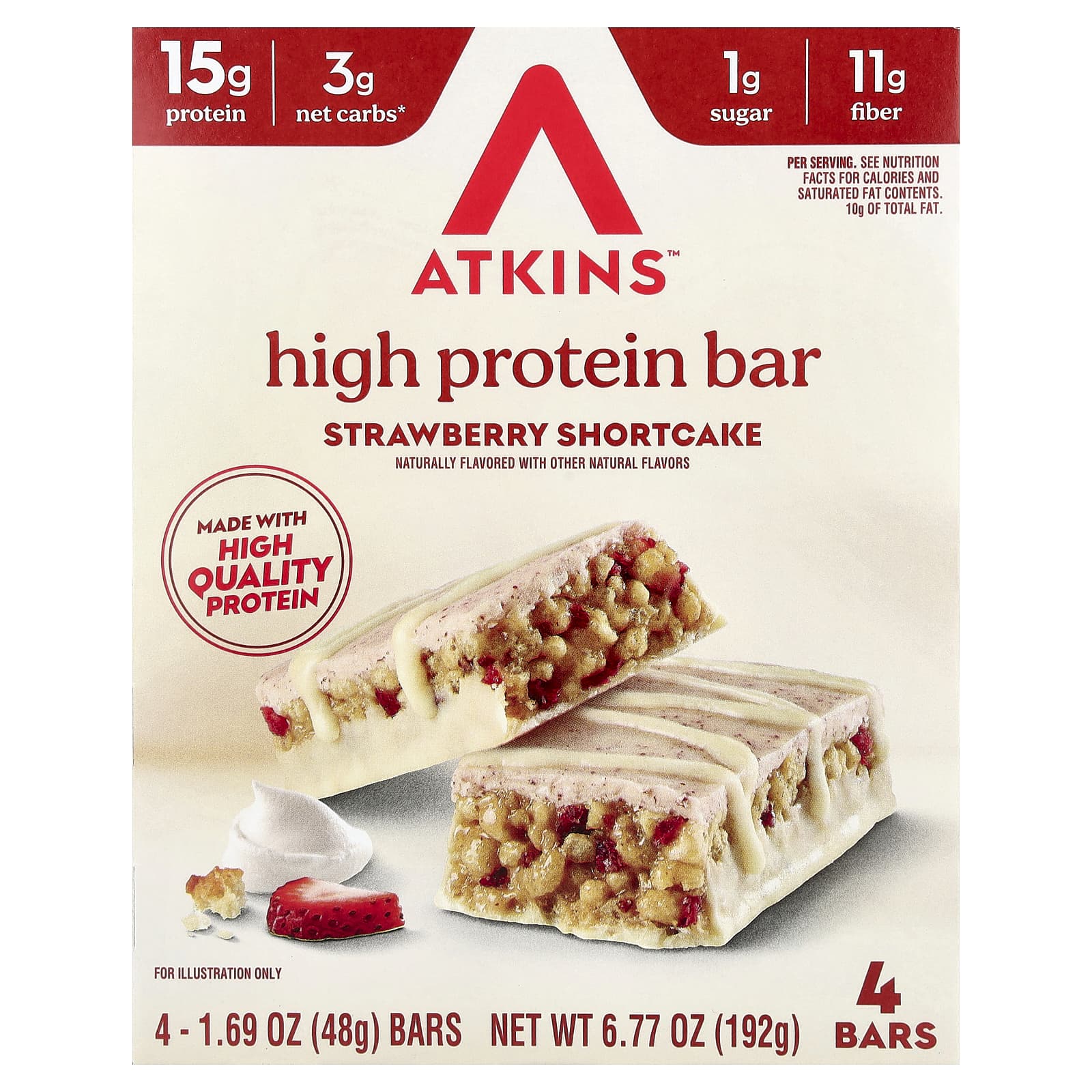 Atkins High Protein Bar – Strawberry Shortcake – 48 g — Tunisie