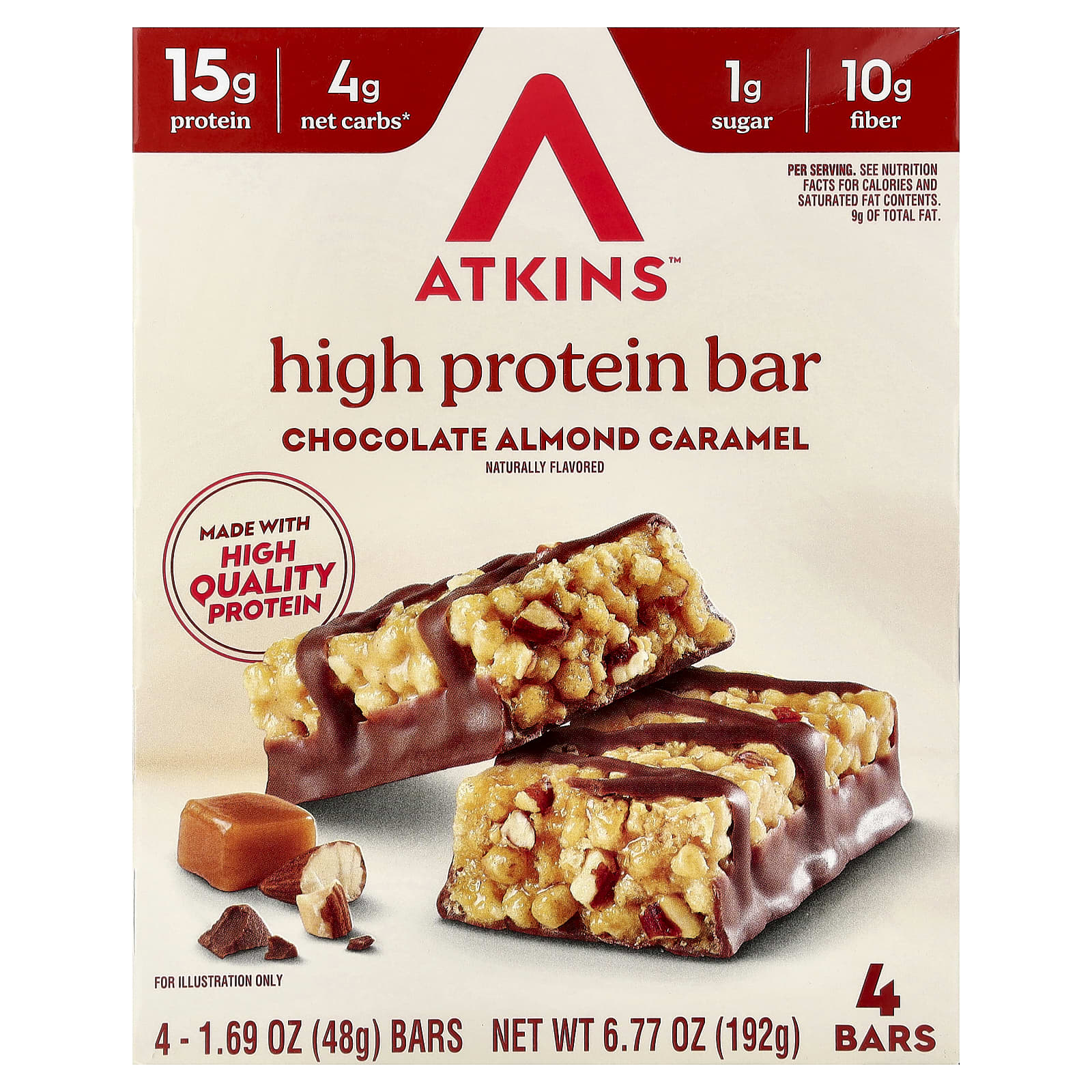 Atkins High Protein Bar – Chocolate Almond Caramel – 48 g — Tunisie