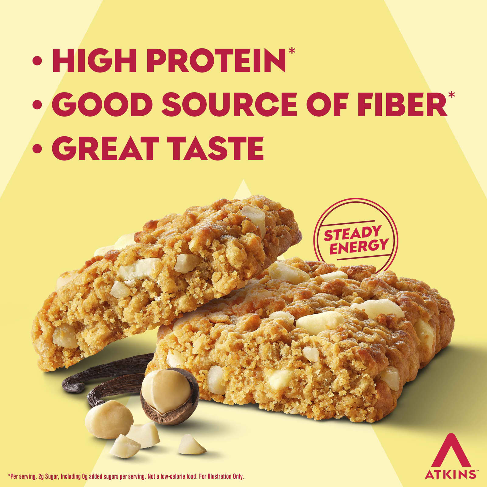 Atkins Soft Baked Protein Bar – Vanilla Macadamia Nut – 50 g — étiquette 3