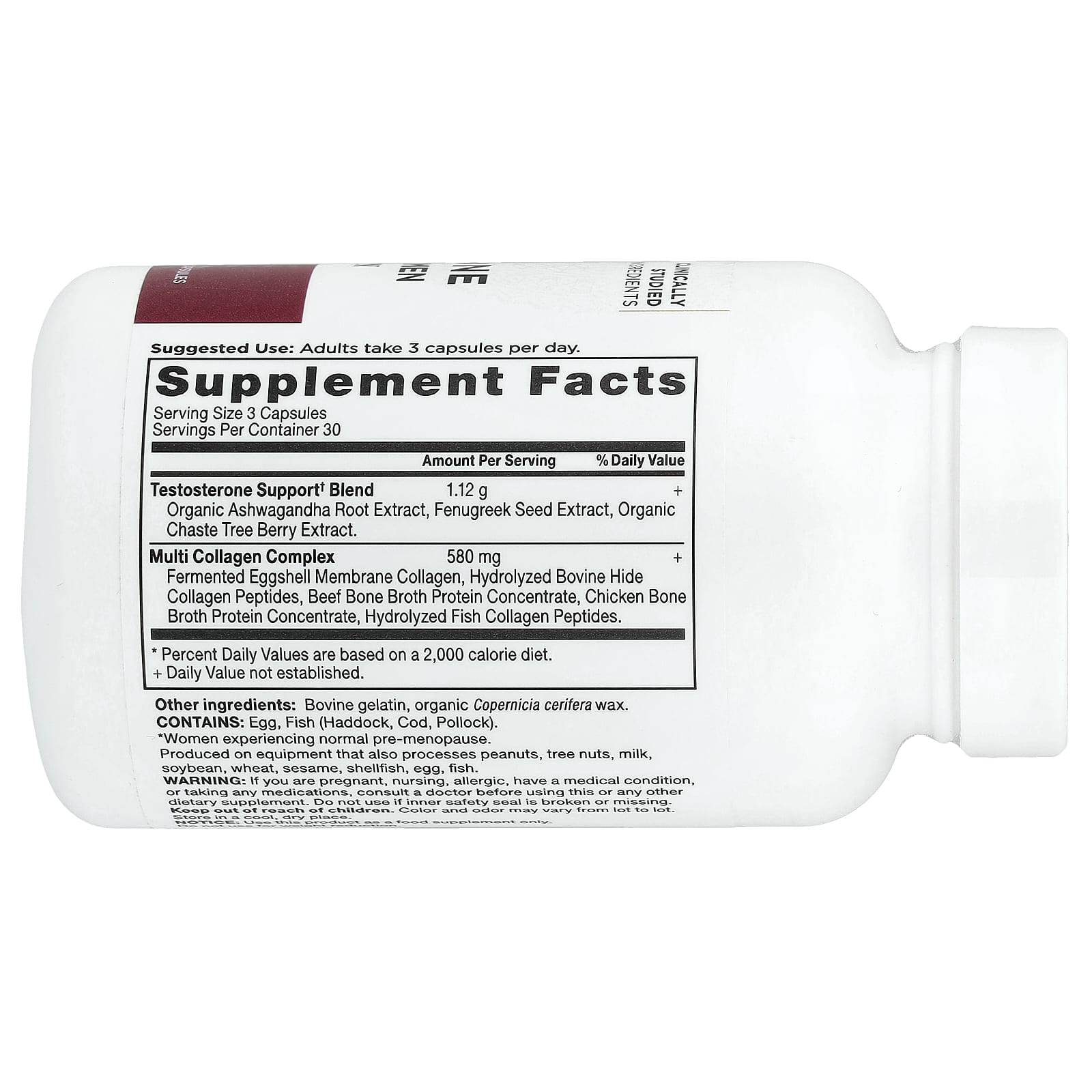Ancient Nutrition Testosterone Support for Women + Collagen – 90 gélules — photo 2 sur 2