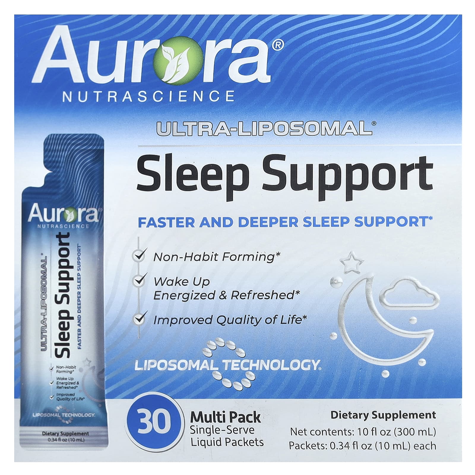 Aurora Nutrascience Ultra-Liposomal, Sleep Support – 30 sachets – 10 ml — Tunisie