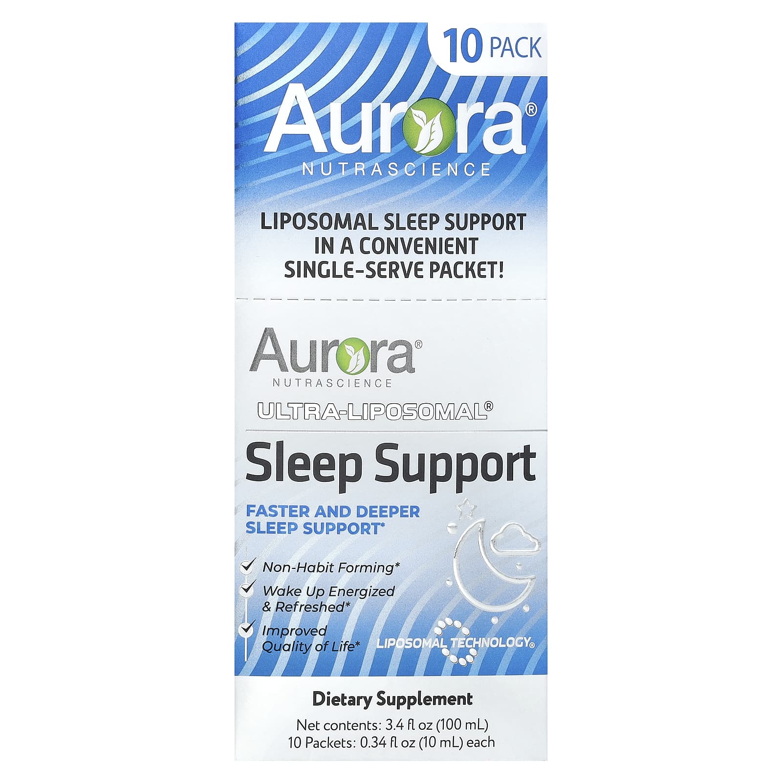 Aurora Nutrascience Ultra-Liposomal, Sleep Support – 10 sachets – 10 ml — Tunisie
