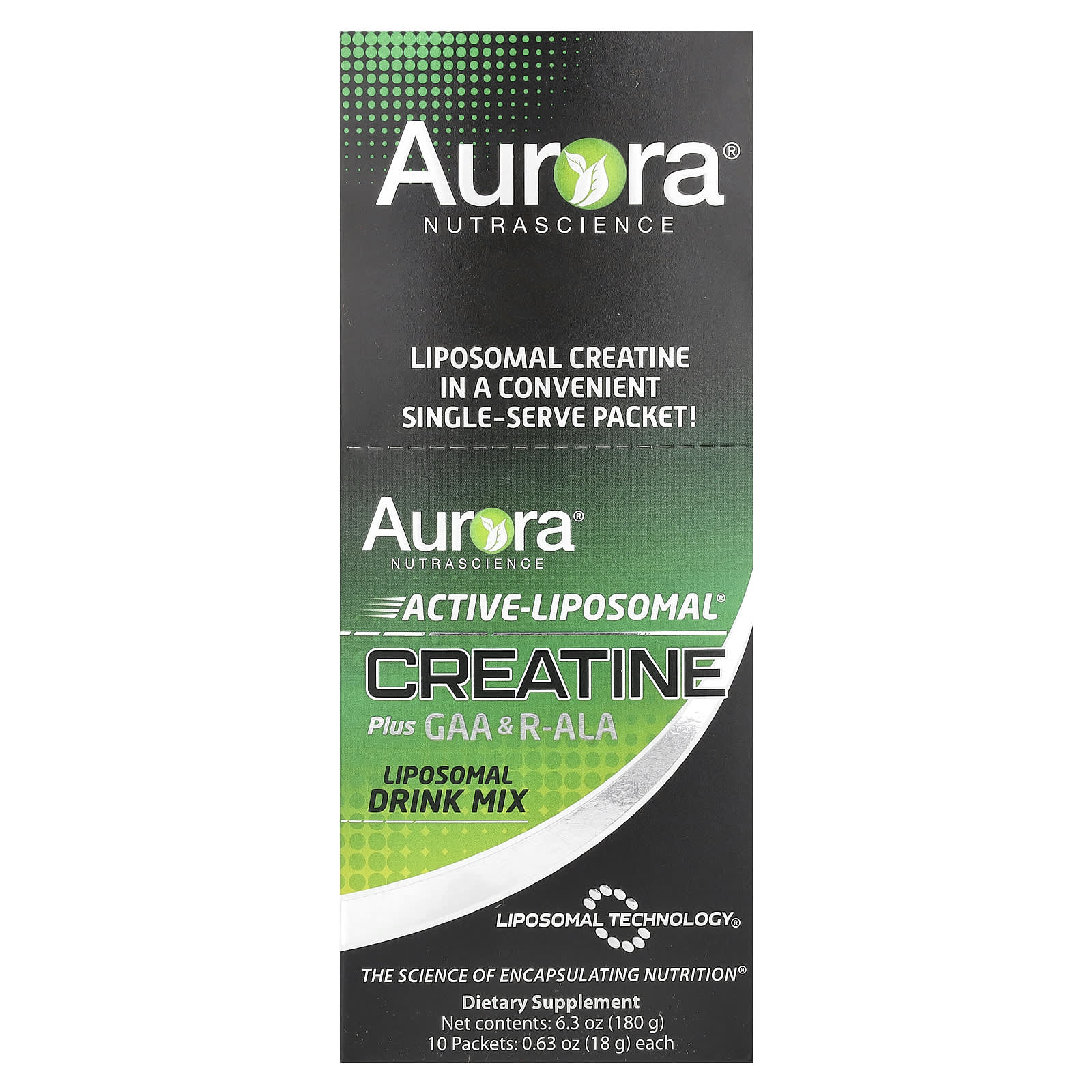 Aurora Nutrascience Active-Liposomal Creatine Plus GAA & R-ALA – 18 g — Tunisie