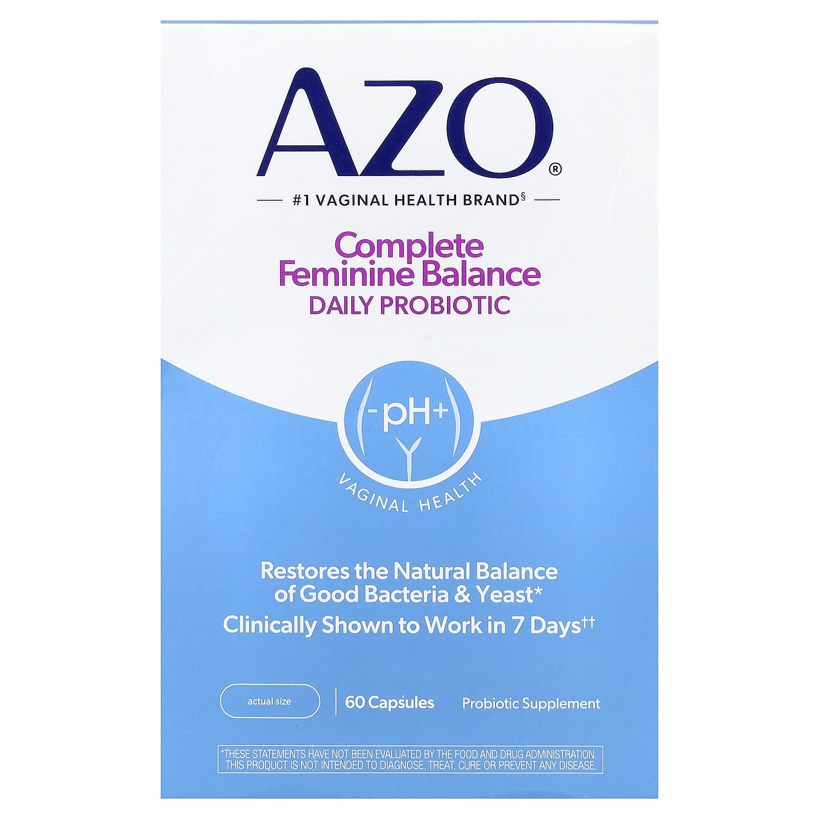 AZO Complete Feminine Balance, Daily Probiotic – 60 gélules — Tunisie