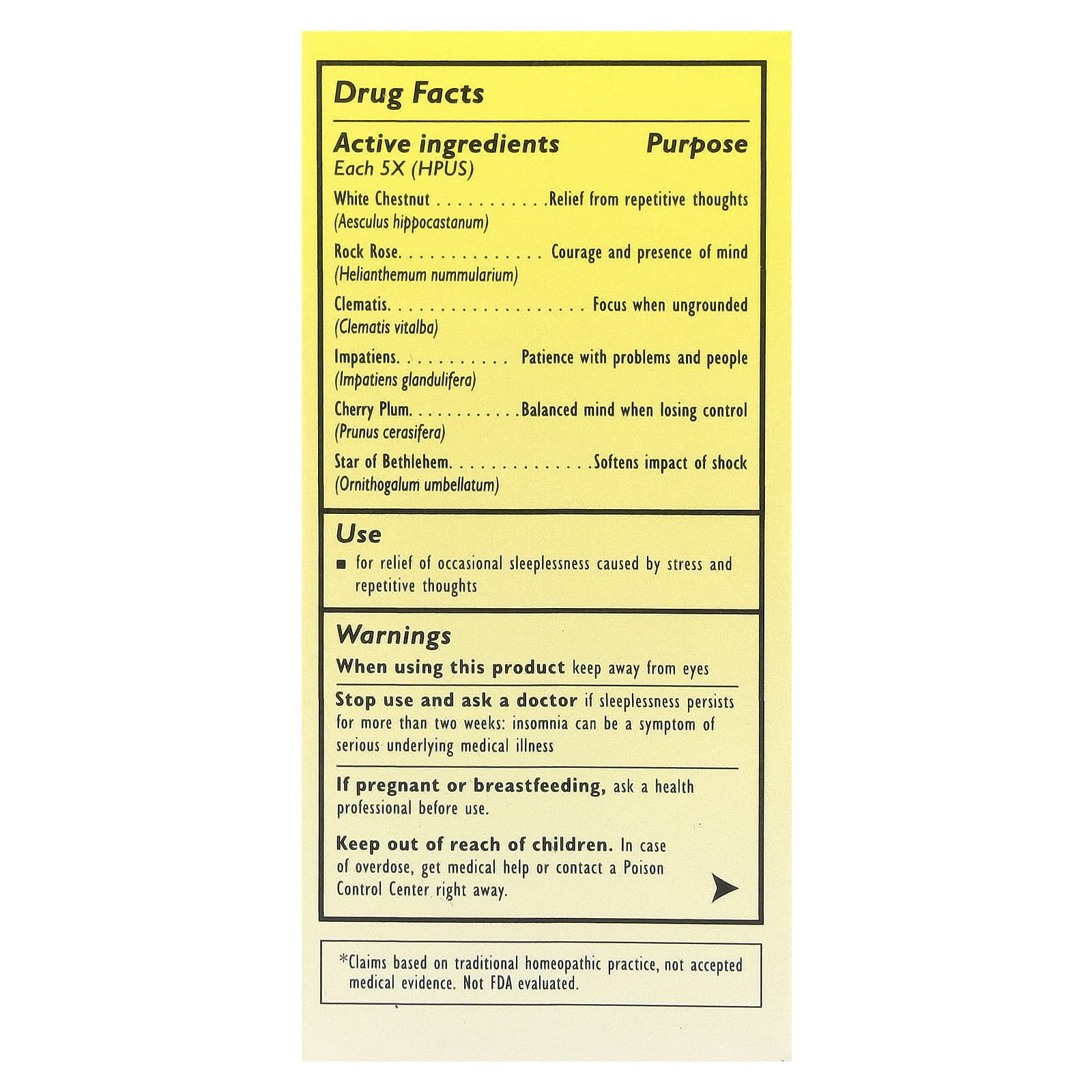 Bach Rescue Sleep Spray – 20 ml — étiquette 1