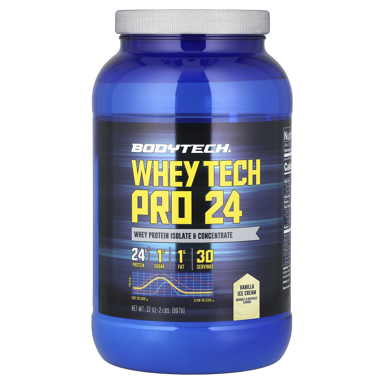BodyTech Whey Tech Pro 24 – Vanilla Ice Cream – 907 g — Tunisie