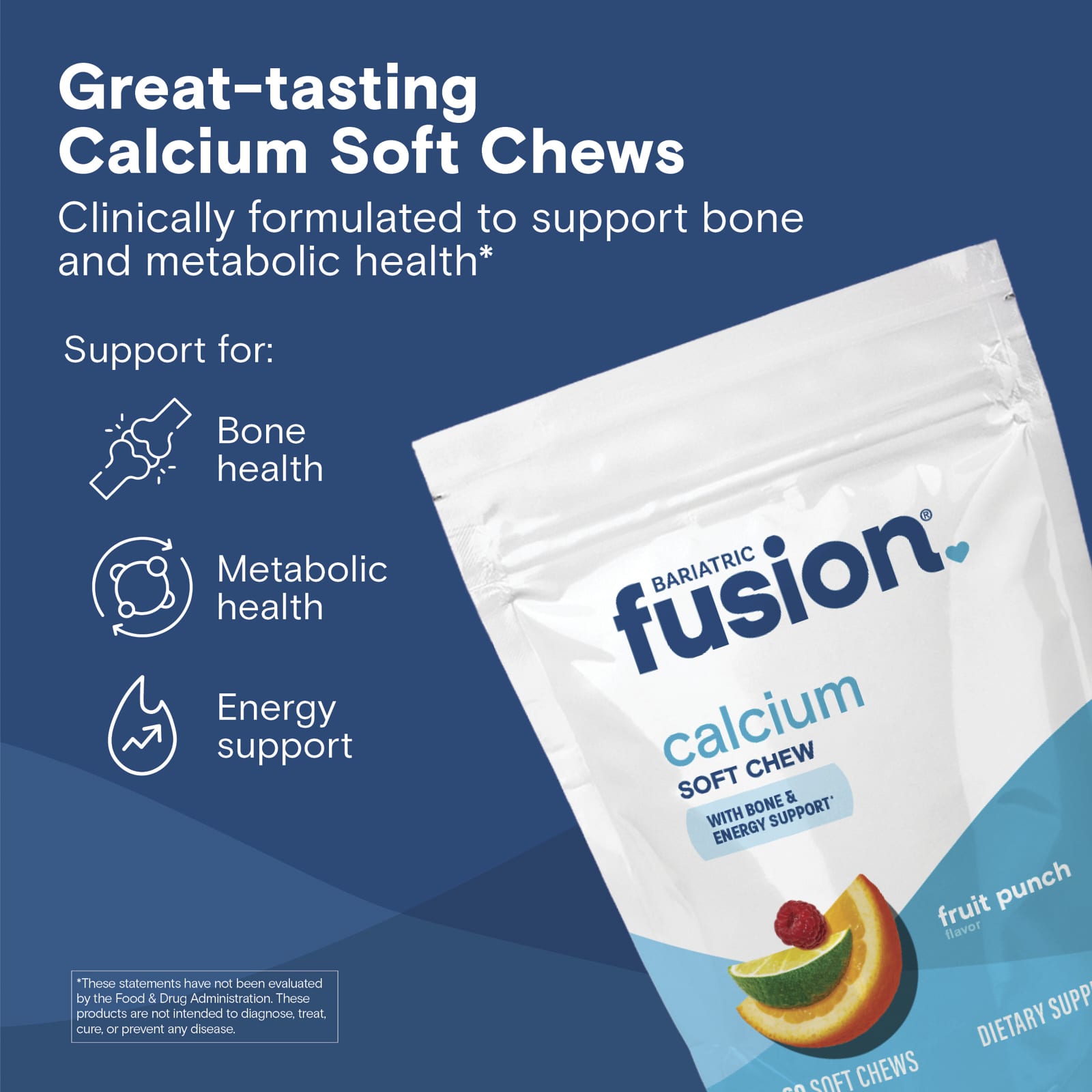 Bariatric Fusion Calcium Soft Chew, 60 Soft Chews – Fruit Punch — étiquette 3