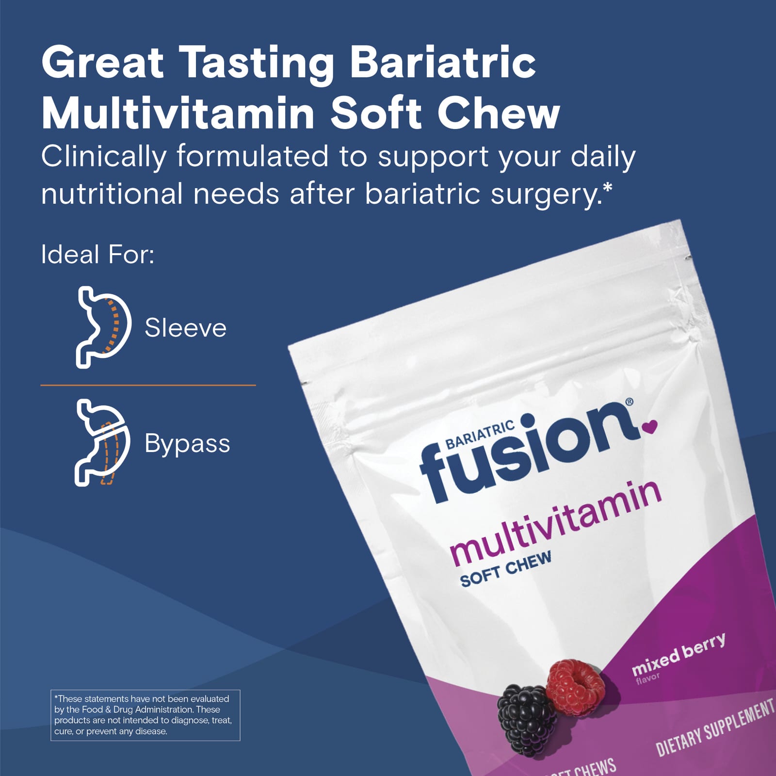 Bariatric Fusion Multivitamin Soft Chew, 60 Soft Chews – Mixed Berry — étiquette 3