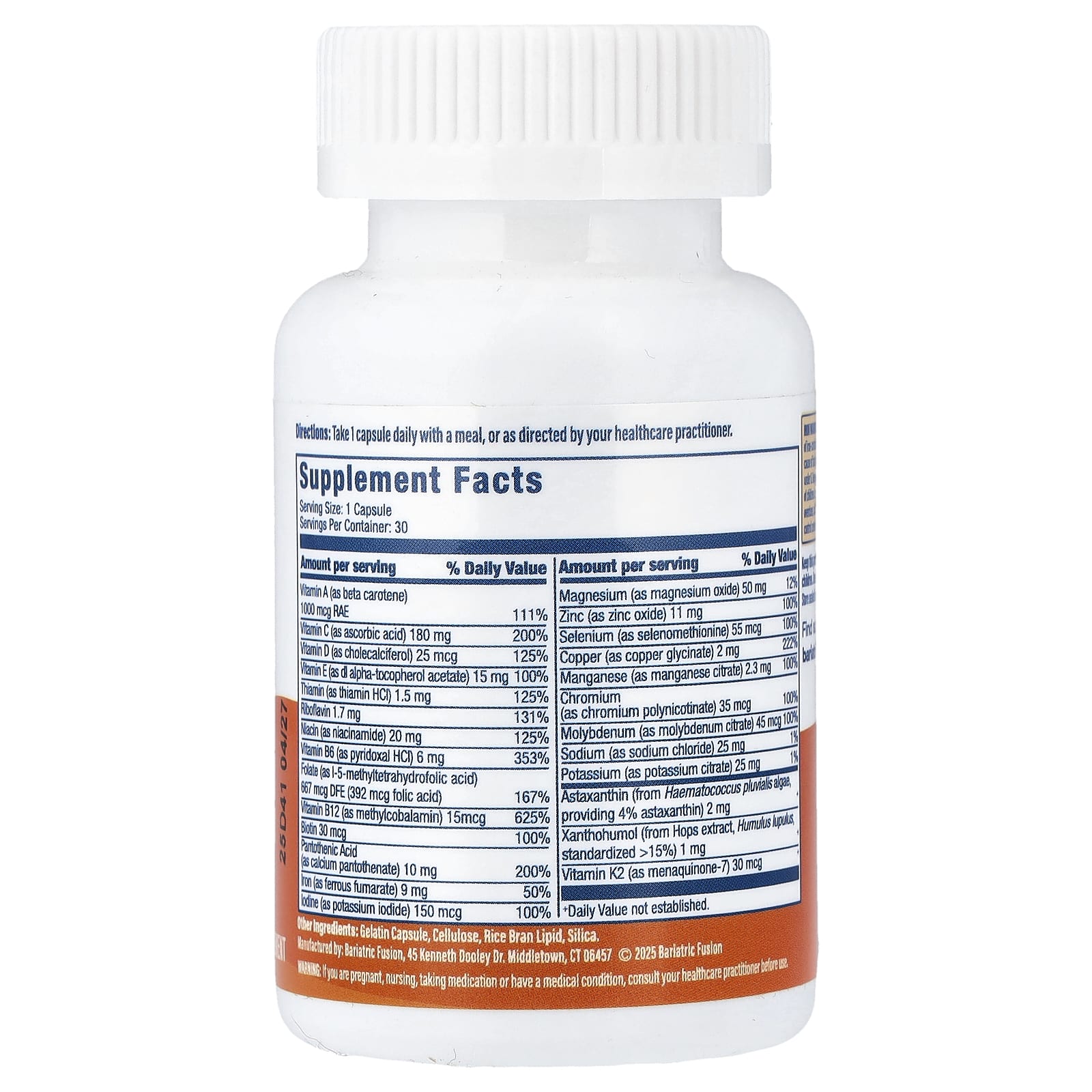 Bariatric Fusion GLP-One Support Multivitamin – 30 gélules — photo 2 sur 2