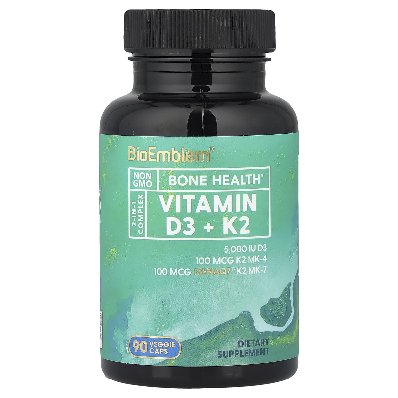 BioEmblem Vitamin D3 + K2 – 90 gélules végétales — Tunisie