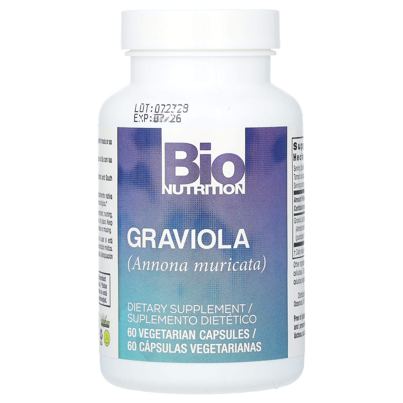 Bio Nutrition Graviola – 60 gélules végétales — étiquette 1
