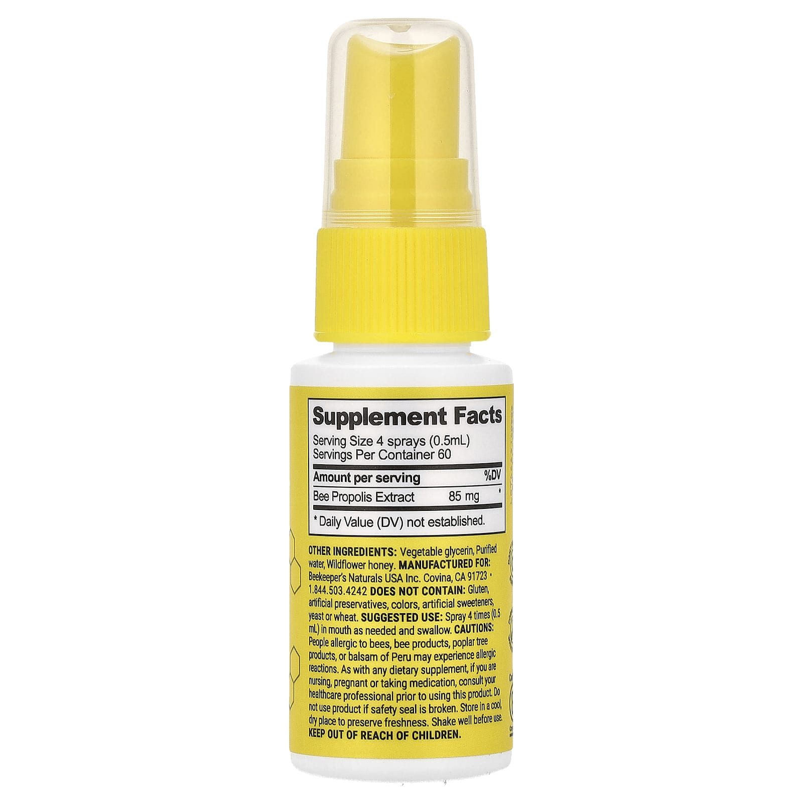 Beekeeper's Naturals Propolis Immune Support, Daily Throat Spray – 30 ml — photo 2 sur 2