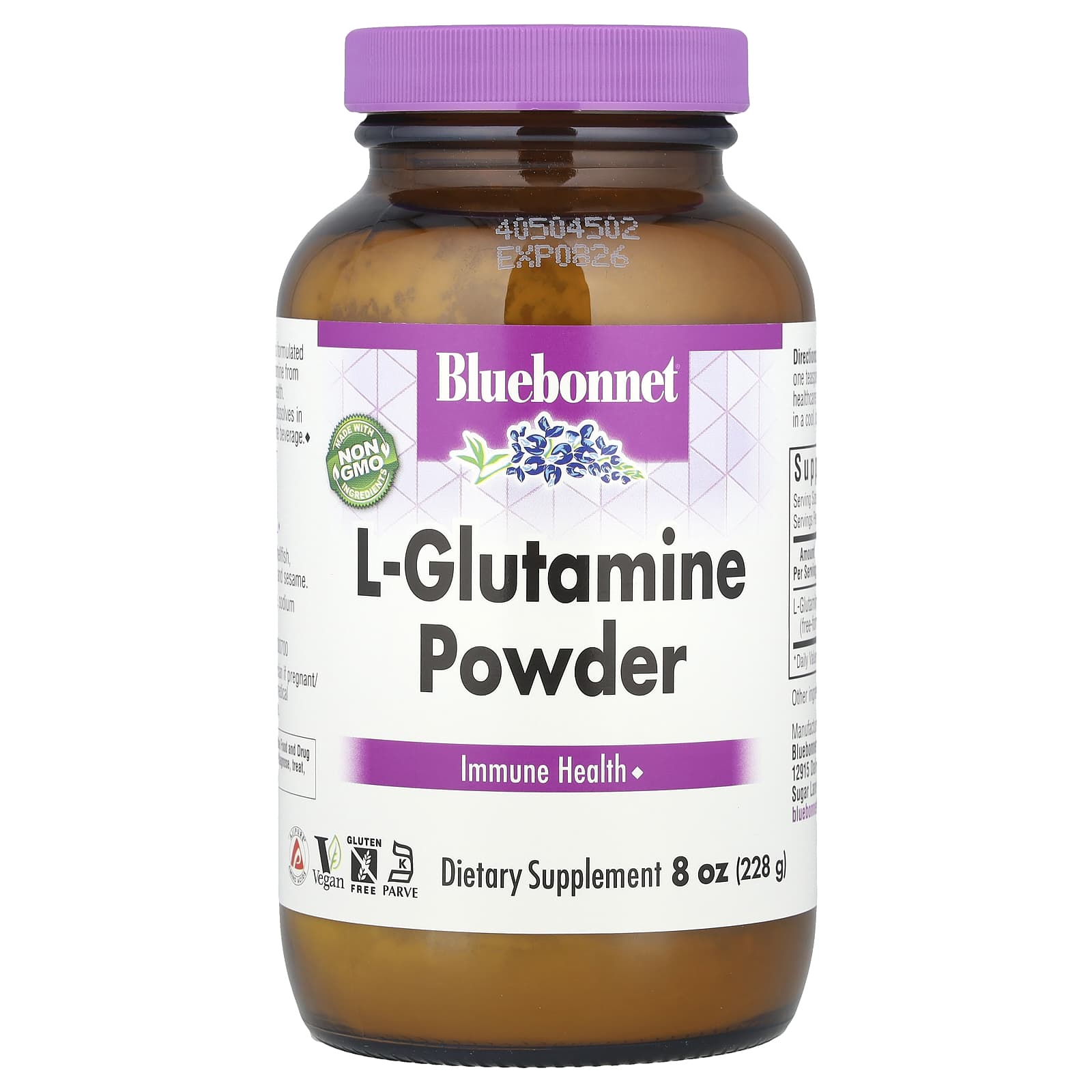 Bluebonnet Nutrition L-Glutamine Powder – 228 g — Tunisie