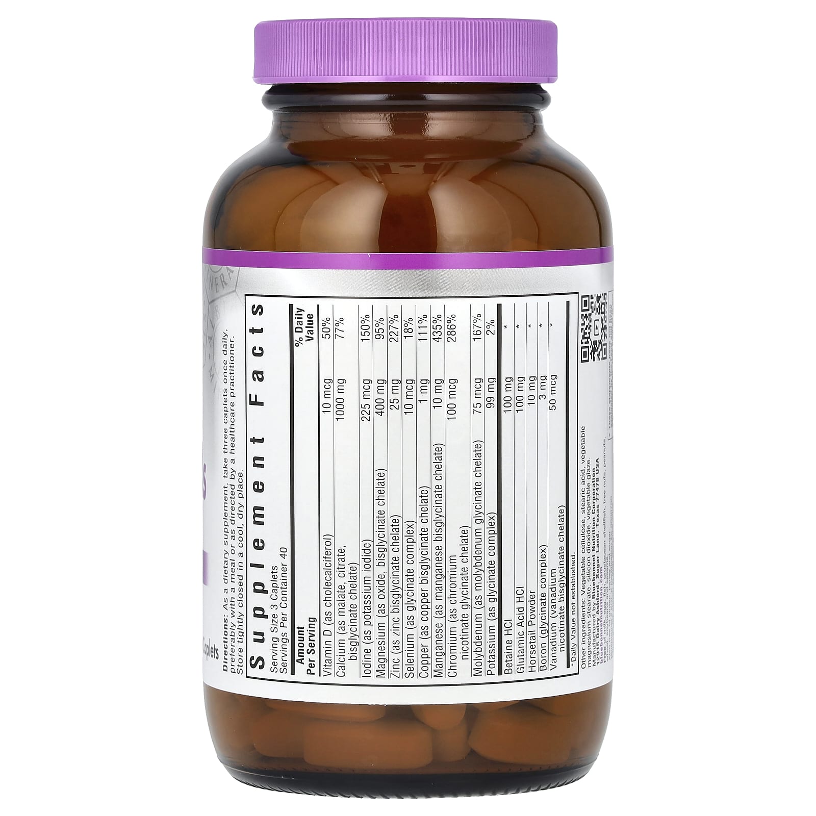 Bluebonnet Nutrition Chelated Multiminerals, Iron Free, 120 Caplets — photo 2 sur 2