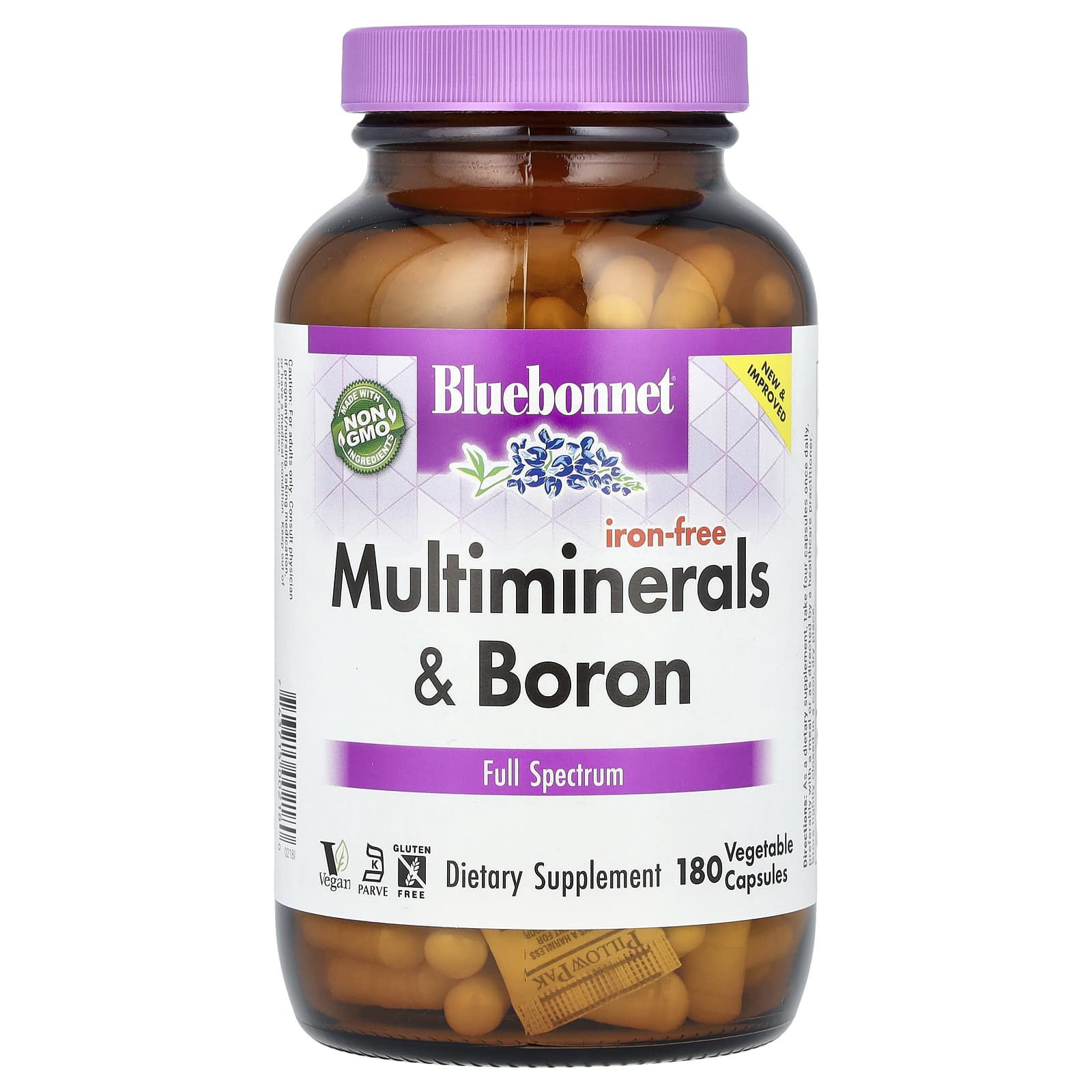 Bluebonnet Nutrition Multiminerals & Boron, Iron-Free, 180 Vegetable Capsules — Tunisie