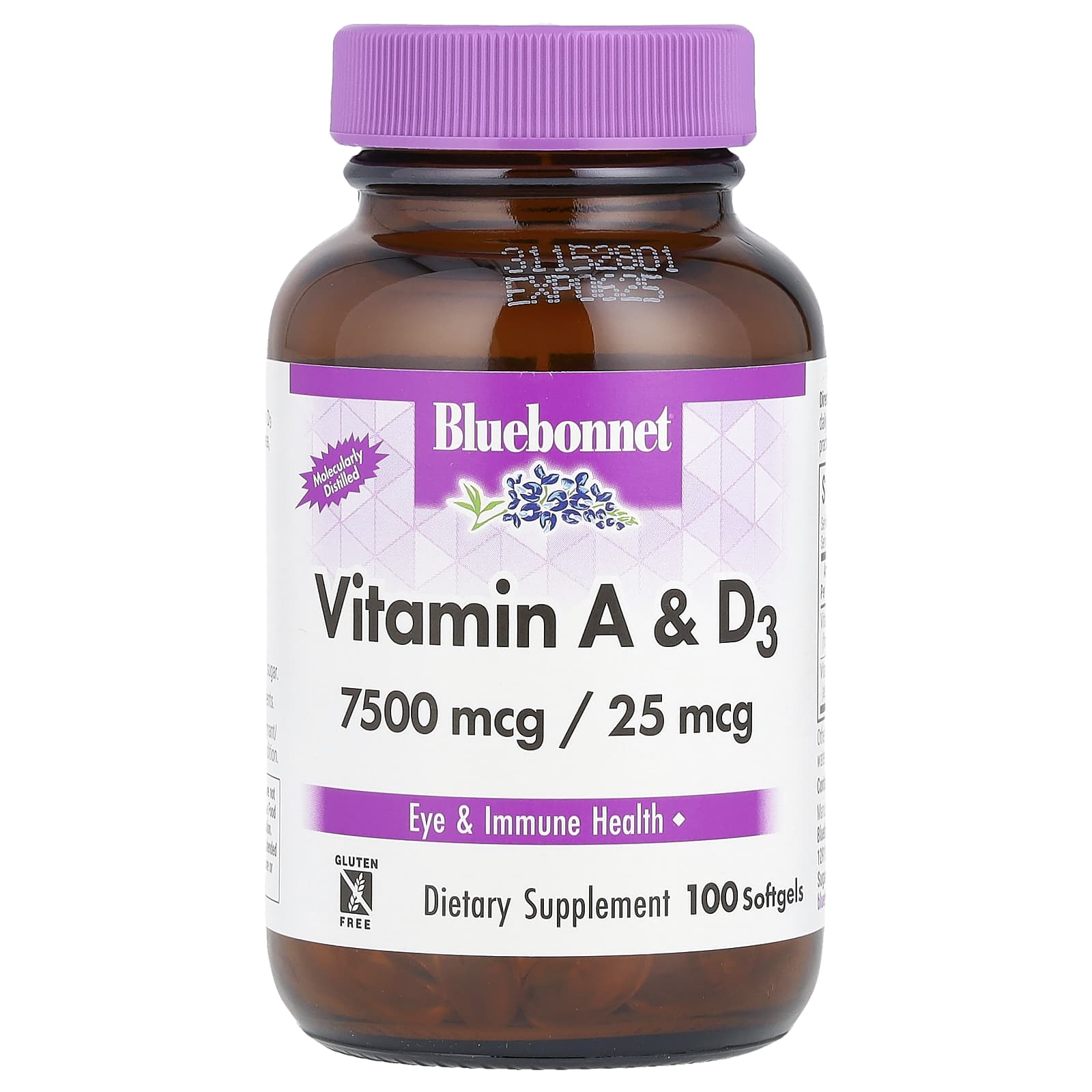 Bluebonnet Nutrition Vitamin A & D3 – 100 capsules molles — Tunisie