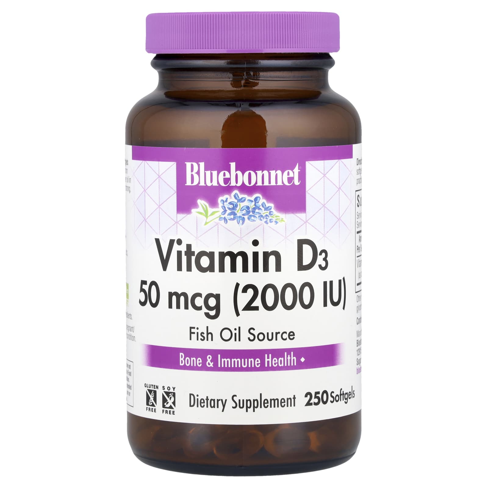 Bluebonnet Nutrition Vitamin D3 – 50 µg – 250 capsules molles — Tunisie