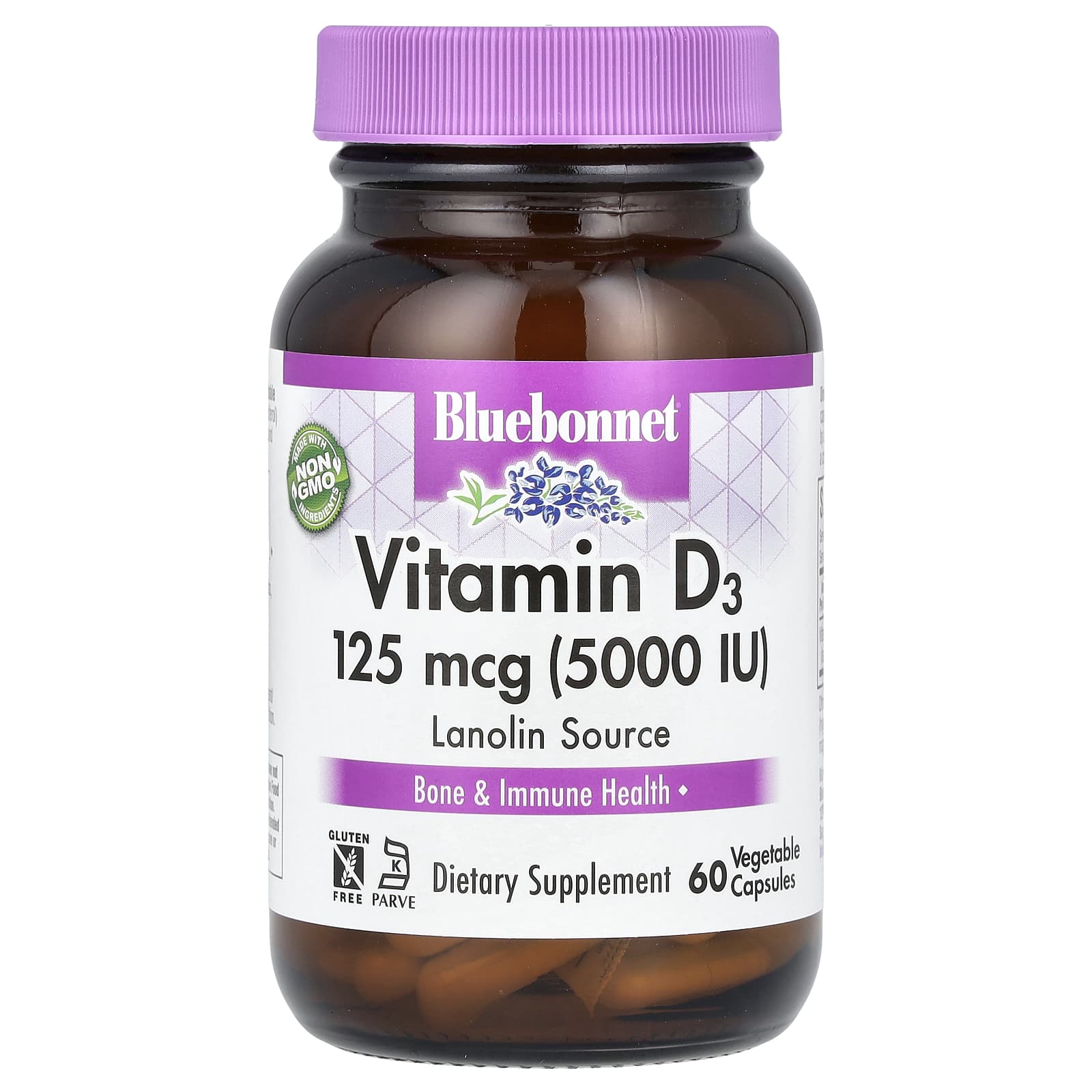 Bluebonnet Nutrition Vitamin D3 – 60 gélules végétales – 125 µg — Tunisie