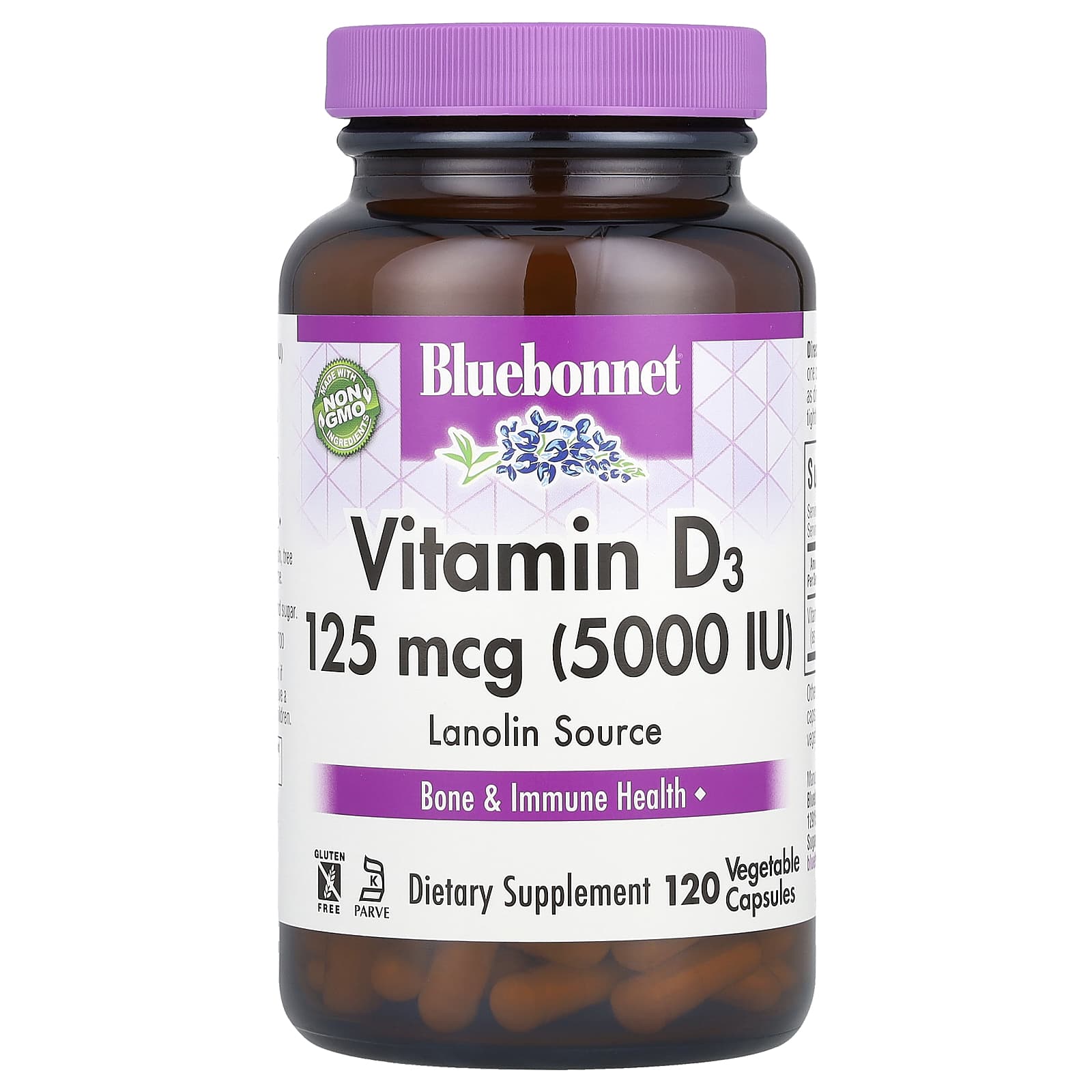 Bluebonnet Nutrition Vitamin D3 – 120 gélules végétales – 125 µg — Tunisie