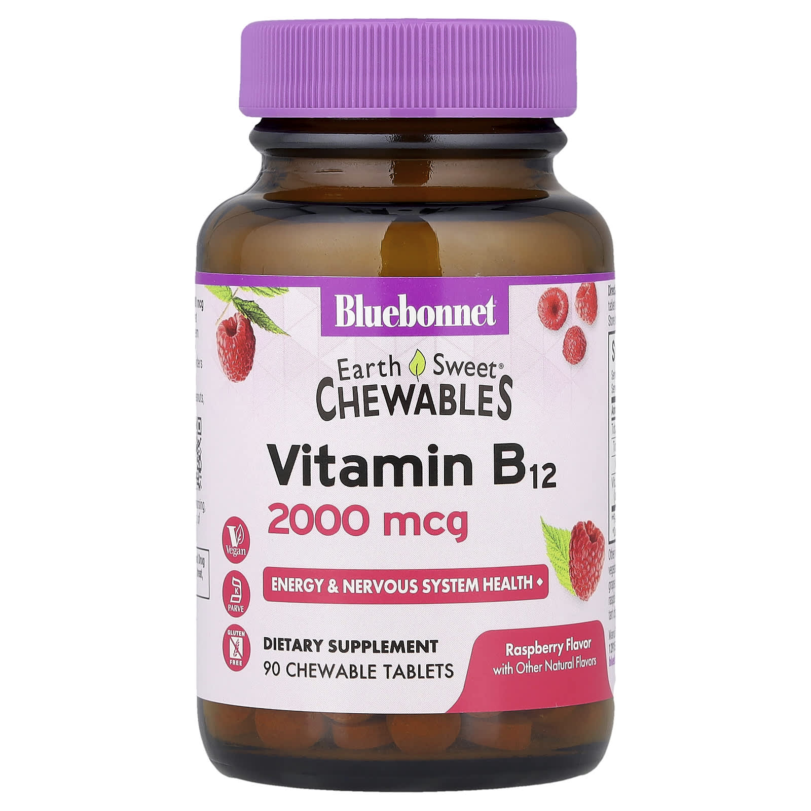 Bluebonnet Nutrition Earth Sweet Chewables – Raspberry – 2000 µg — Tunisie