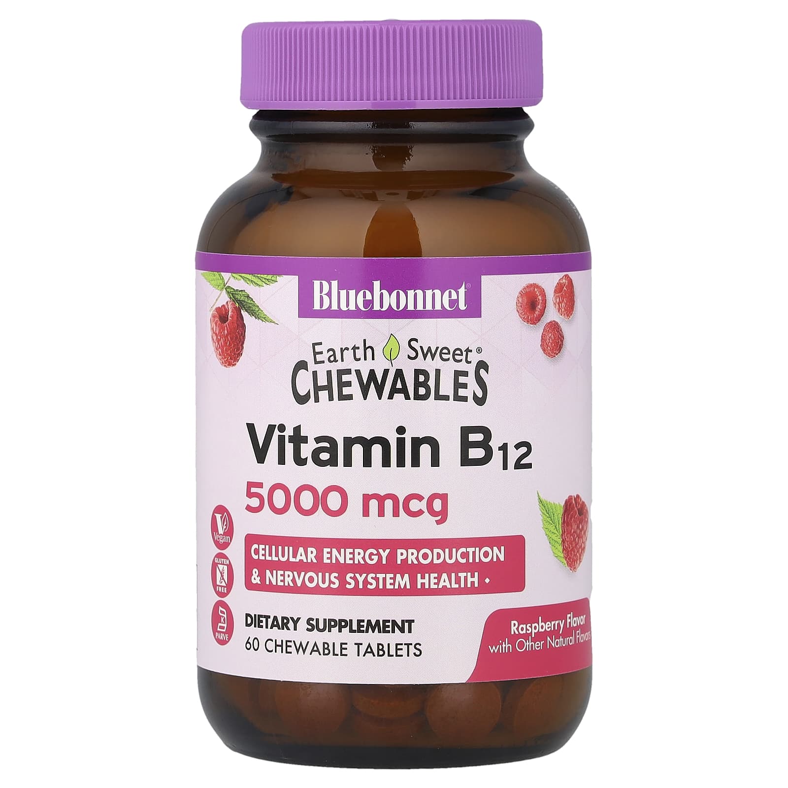Bluebonnet Nutrition Earth Sweet Chewables – Raspberry – 5000 µg — Tunisie