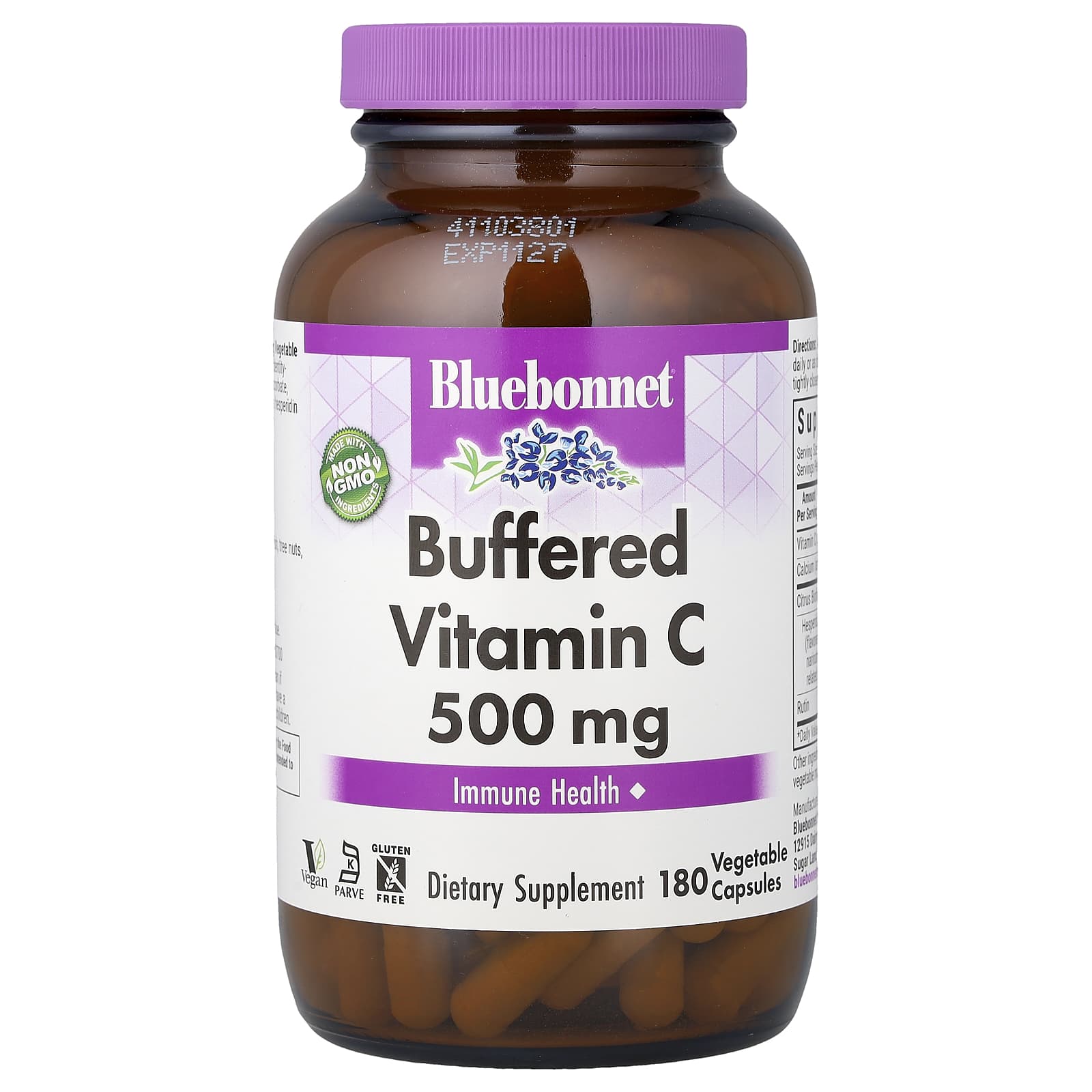 Bluebonnet Nutrition Buffered Vitamin C, 180 Vegetable Capsules — Tunisie