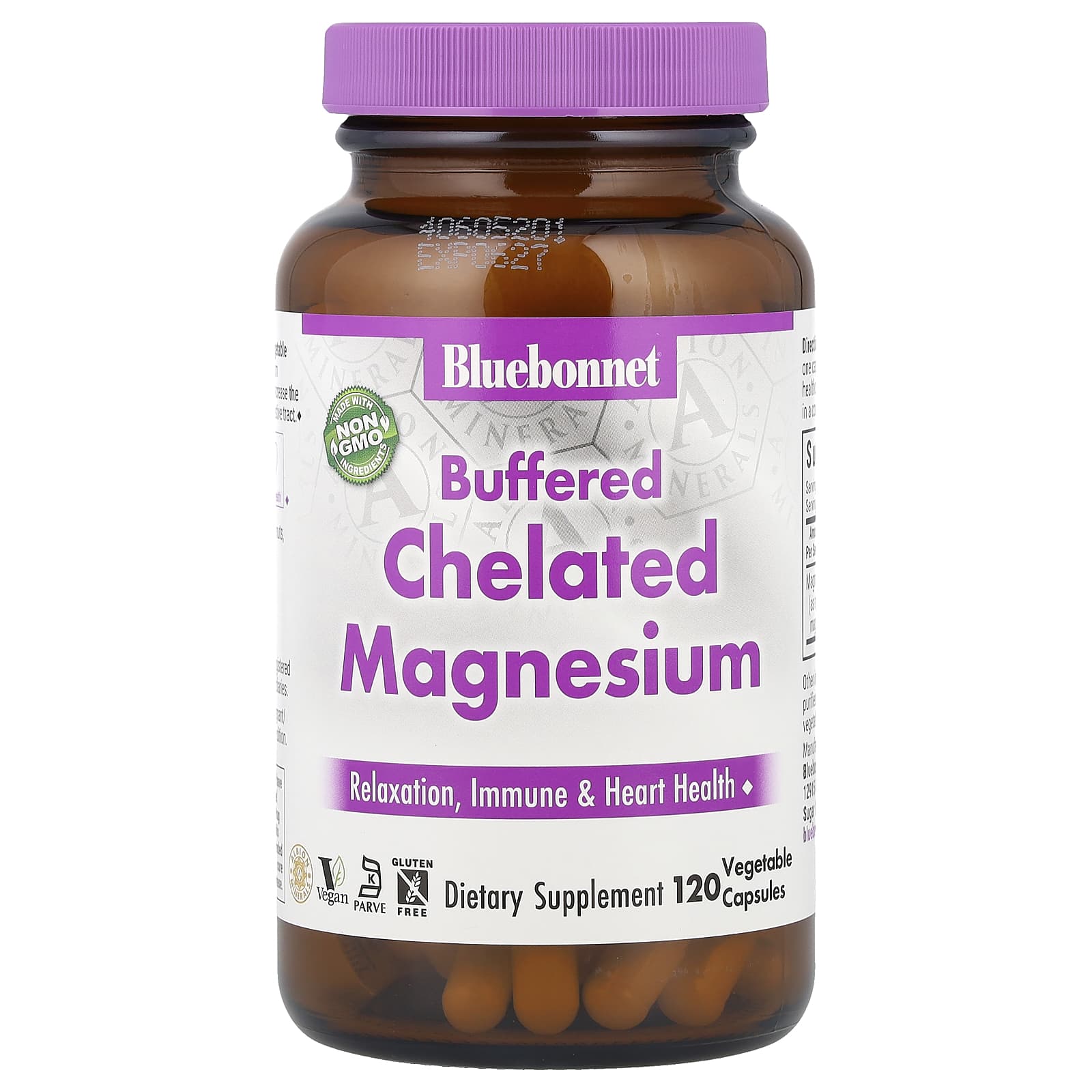 Bluebonnet Nutrition Buffered Chelated Magnesium, 120 Vegetable Capsules (200 mg per Capsule) — Tunisie