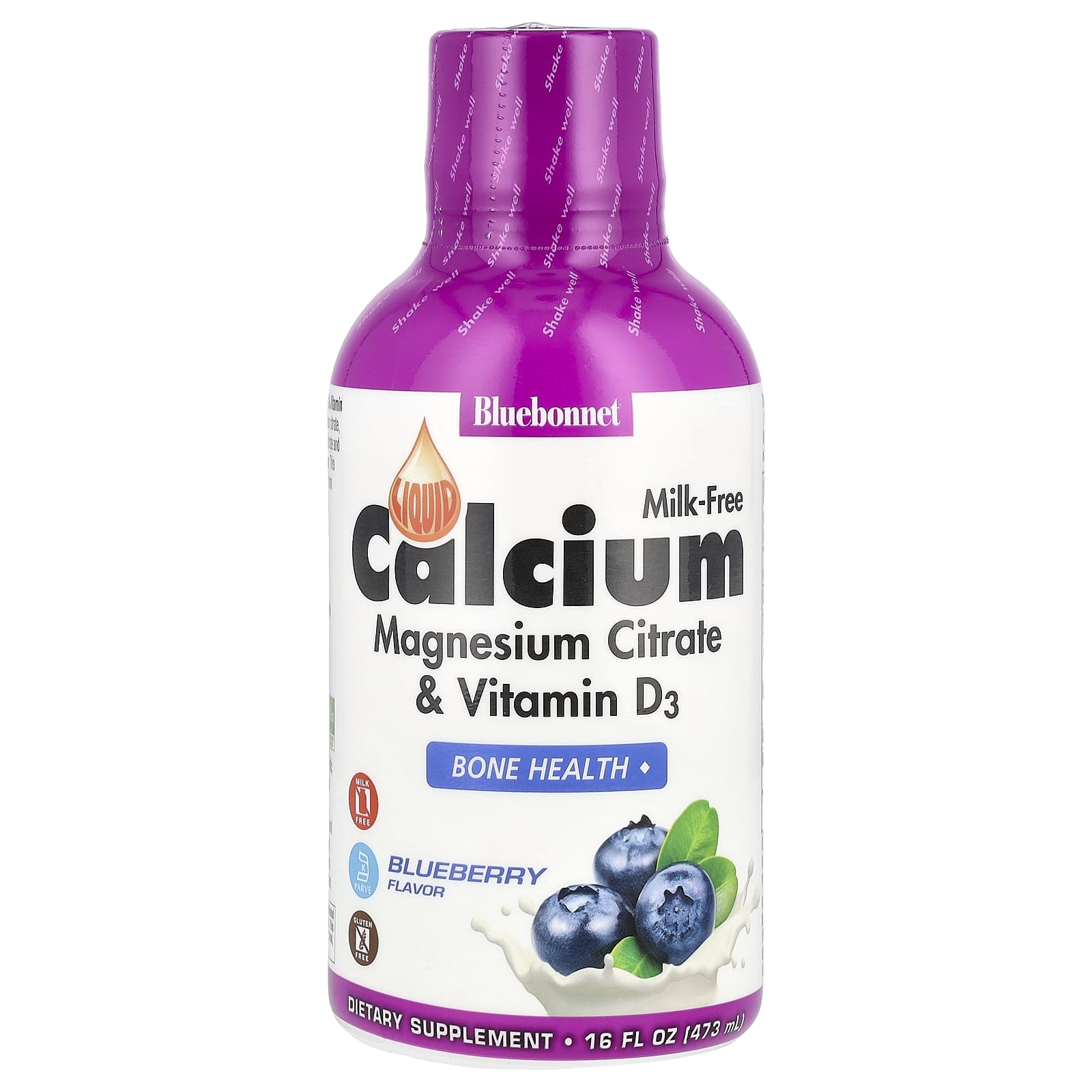 Bluebonnet Nutrition Liquid Calcium Magnesium Citrate & Vitamin D3 – Blueberry – 473 ml — Tunisie