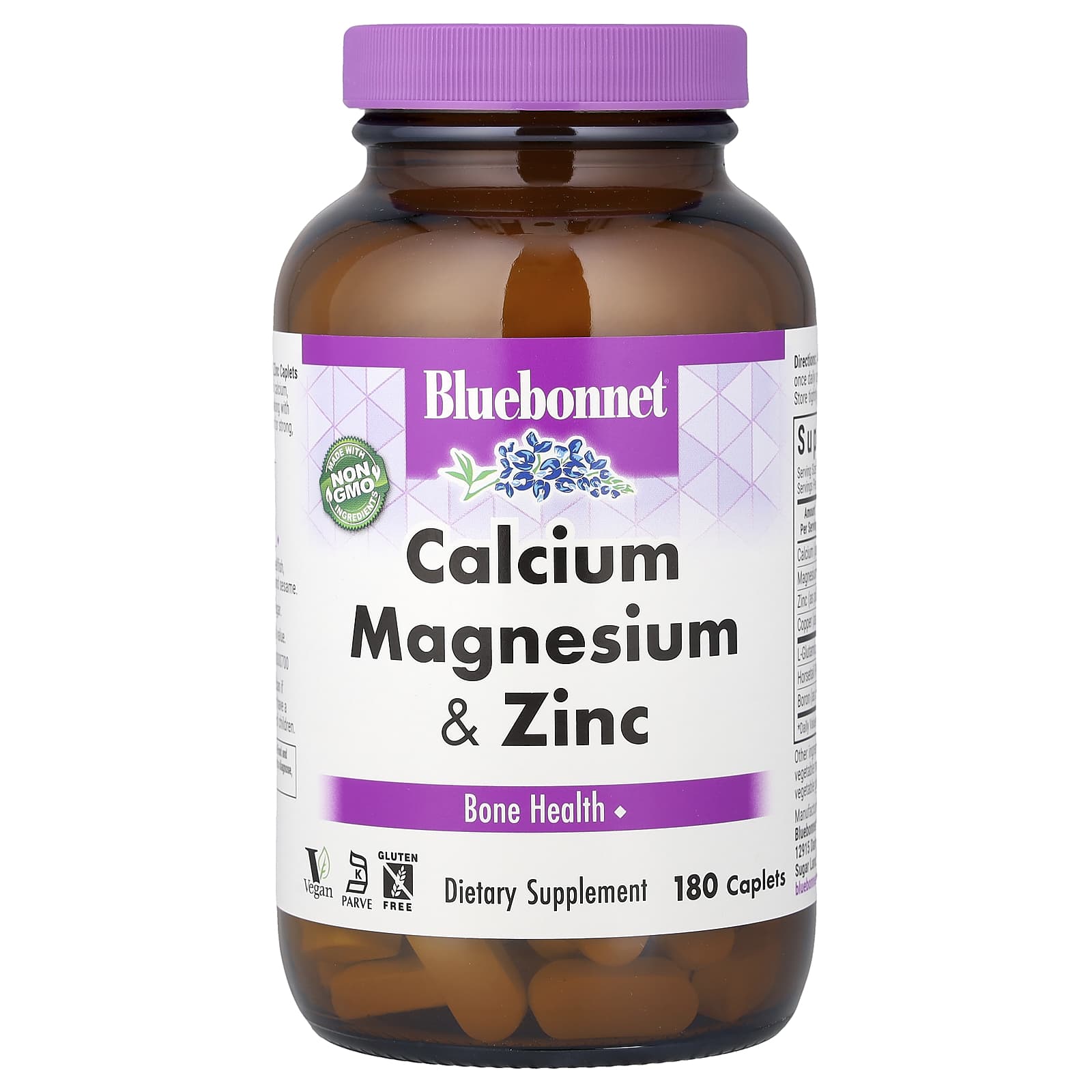 Bluebonnet Nutrition Calcium Magnesium & Zinc, 180 Caplets — Tunisie