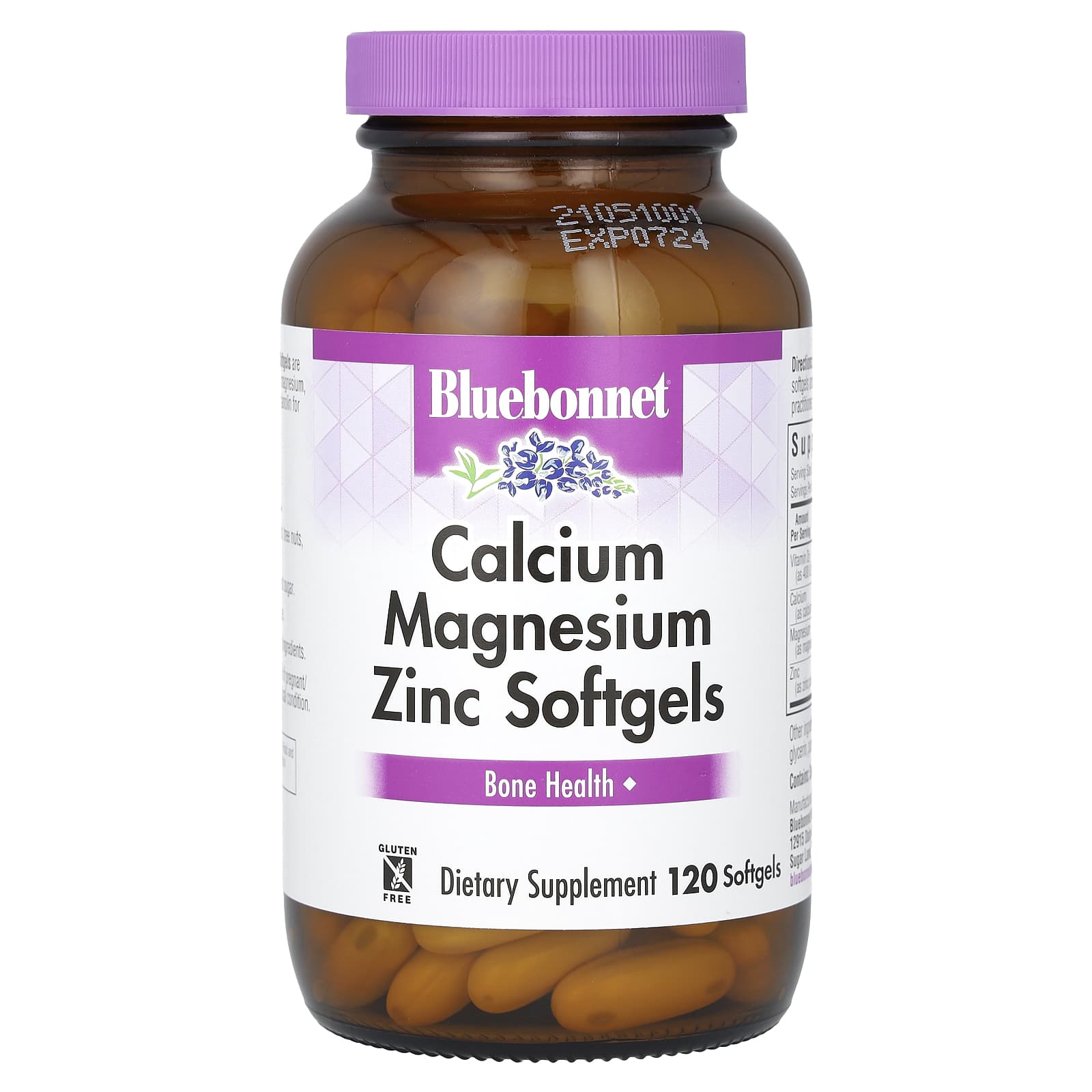 Bluebonnet Nutrition Calcium Magnesium Zinc – 120 capsules molles — Tunisie