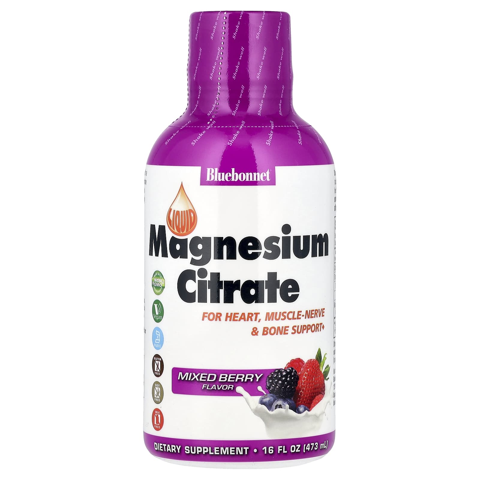 Bluebonnet Nutrition Liquid Magnesium Citrate – Mixed Berry – 473 ml — Tunisie