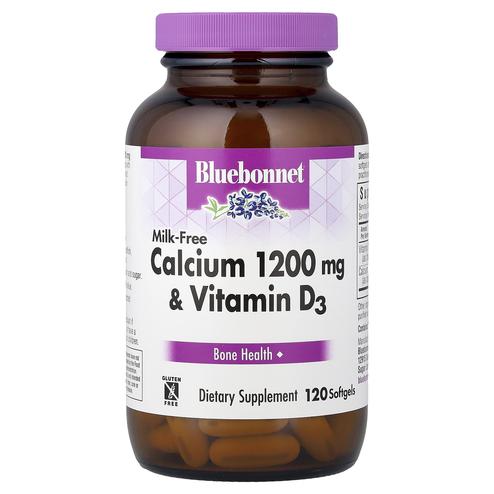 Bluebonnet Nutrition Calcium & Vitamin D3 – 120 capsules molles — Tunisie
