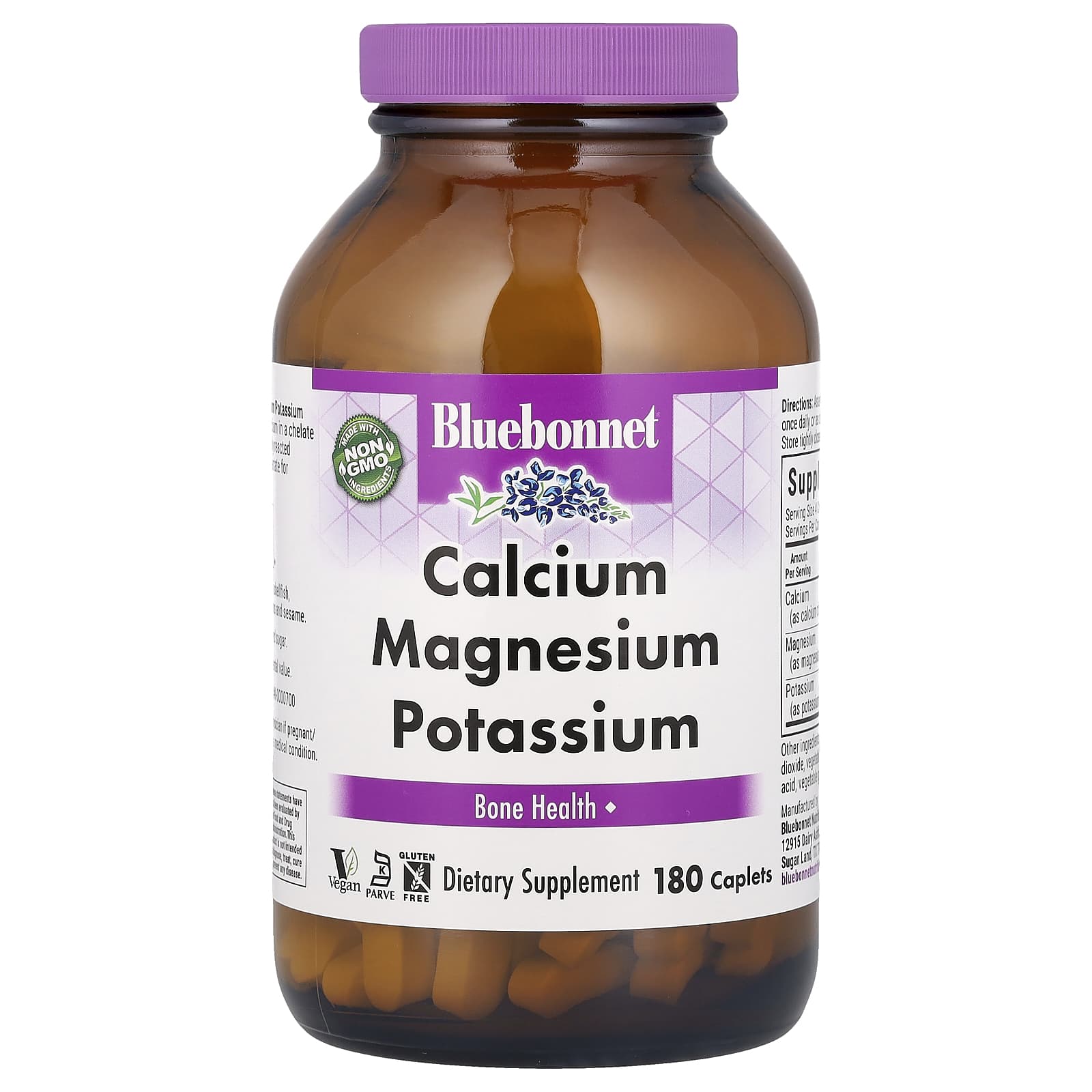 Bluebonnet Nutrition Calcium Magnesium Potassium, 180 Caplets — Tunisie