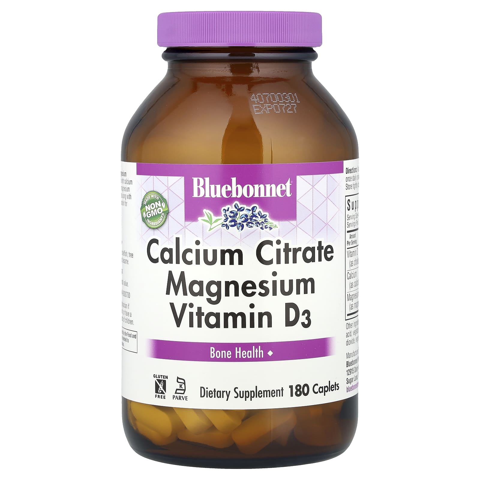 Bluebonnet Nutrition Calcium Citrate Magnesium Vitamin D3, 180 Caplets — Tunisie