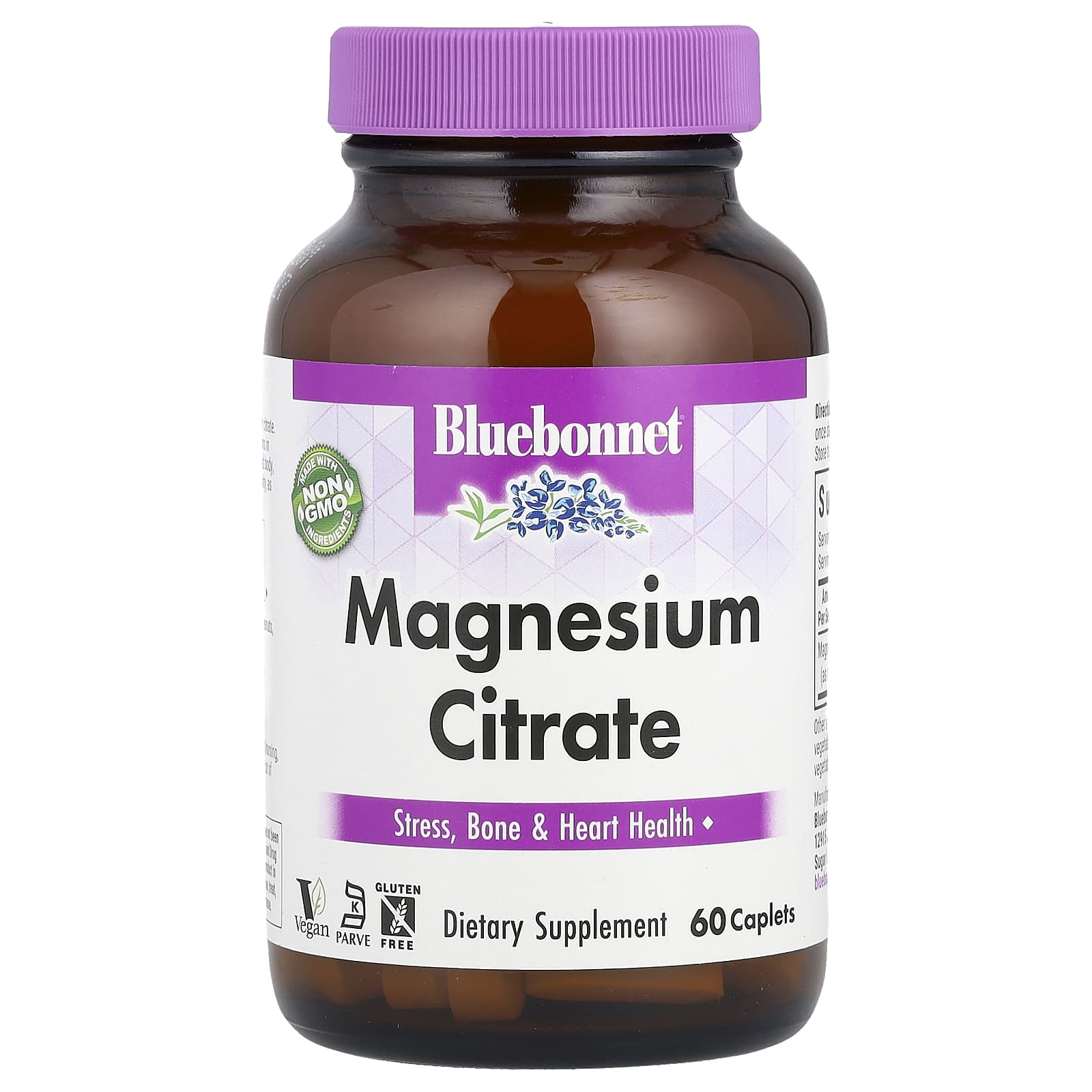 Bluebonnet Nutrition Magnesium Citrate, 60 Caplets (200 mg per Caplet) — Tunisie