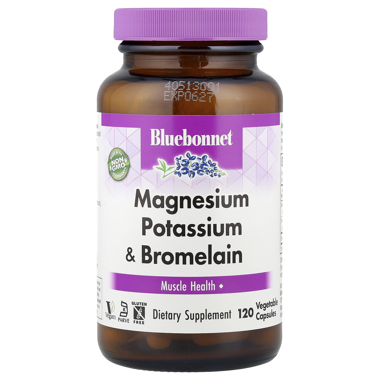 Bluebonnet Nutrition Magnesium Potassium & Bromelain, 120 Vegetable Capsules — Tunisie