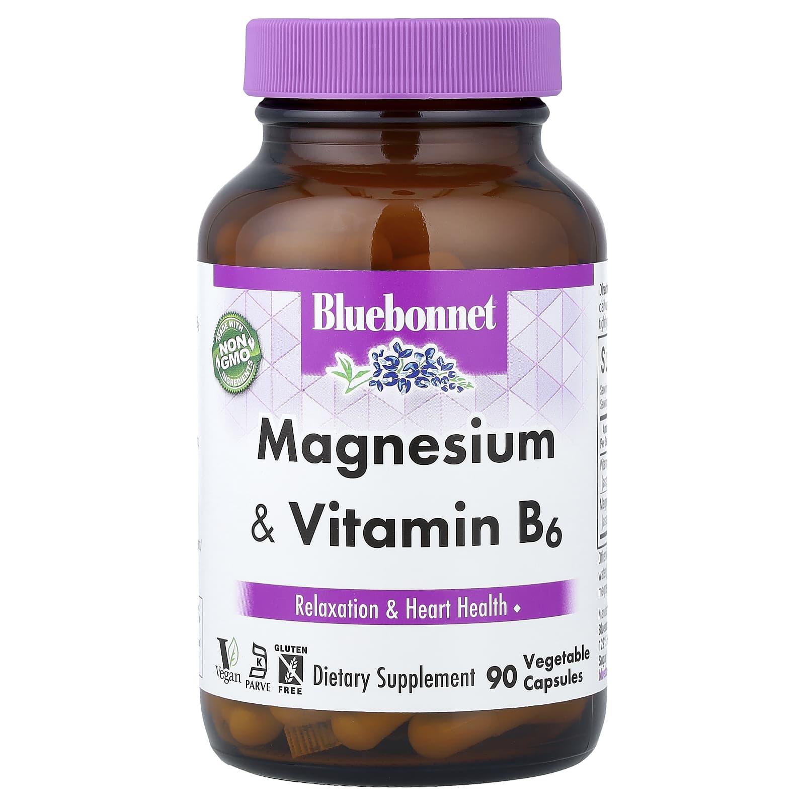 Bluebonnet Nutrition Magnesium & Vitamin B6, 90 Vegetable Capsules — Tunisie