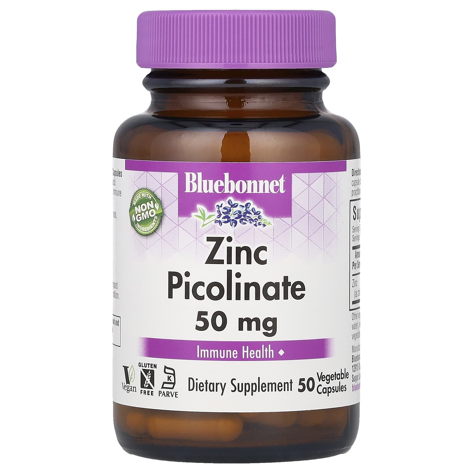 Bluebonnet Nutrition Zinc Picolinate – 50 gélules végétales – 50 mg — Tunisie