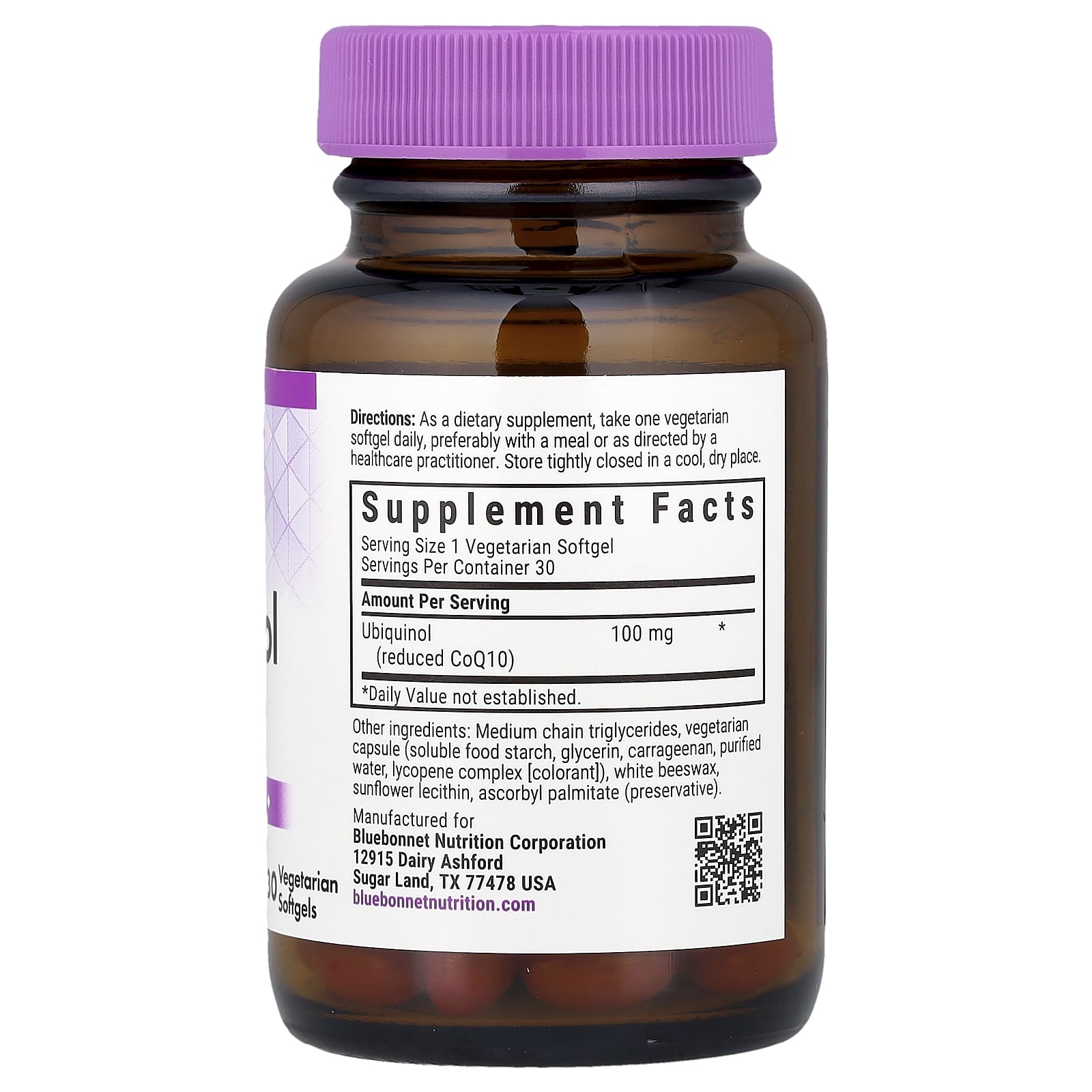 Bluebonnet Nutrition CoQ10 Ubiquinol – 100 mg — photo 2 sur 2