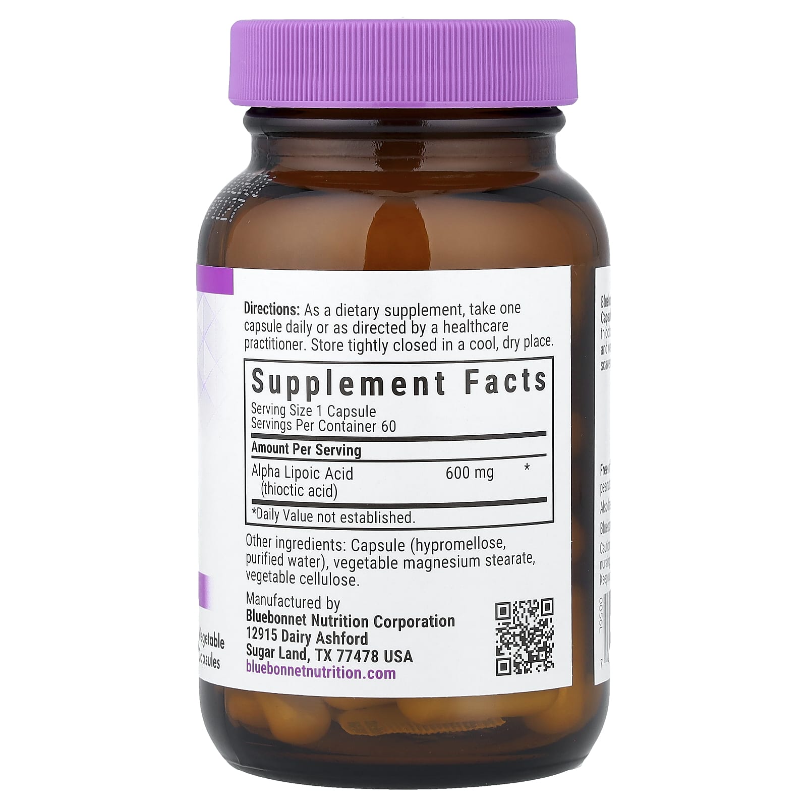 Bluebonnet Nutrition Alpha Lipoic Acid – 600 mg — photo 2 sur 2