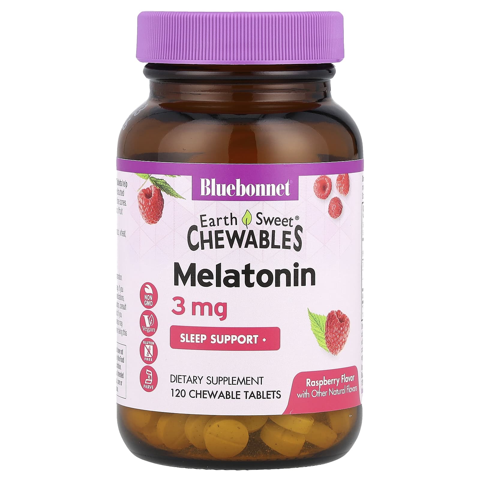 Bluebonnet Nutrition EarthSweet Chewables, Melatonin – Raspberry – 3 mg — Tunisie