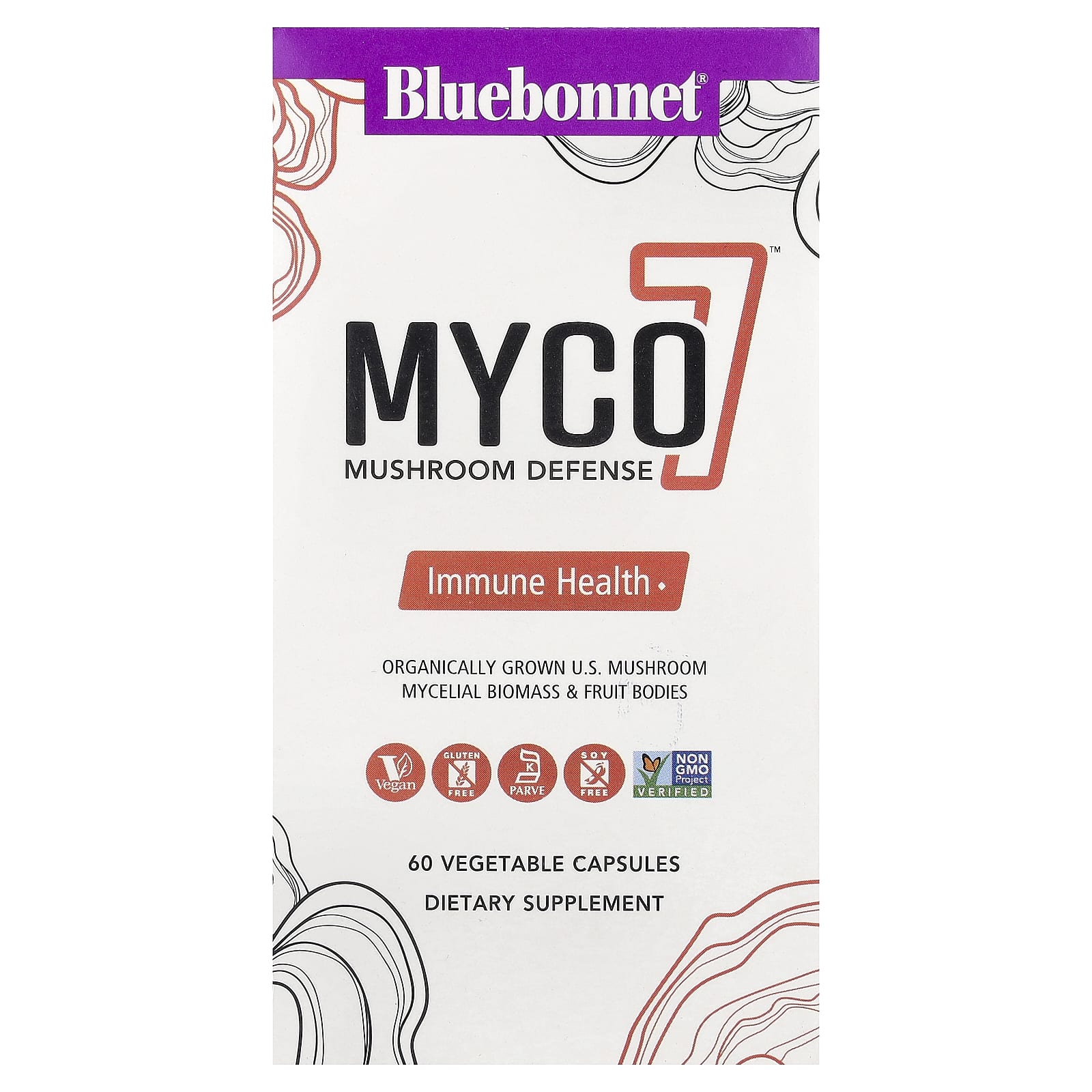 Bluebonnet Nutrition Myco7, Mushroom Defense, 60 Vegetable Capsules — Tunisie