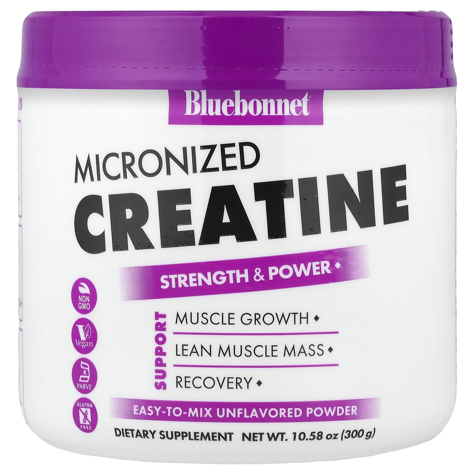 Bluebonnet Nutrition Micronized Creatine Powder – Sans arôme – 300 g — Tunisie