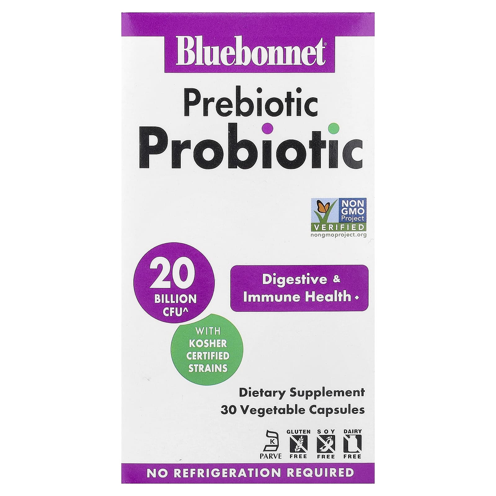 Bluebonnet Nutrition Prebiotic Probiotic, 30 Vegetable Capsules — Tunisie