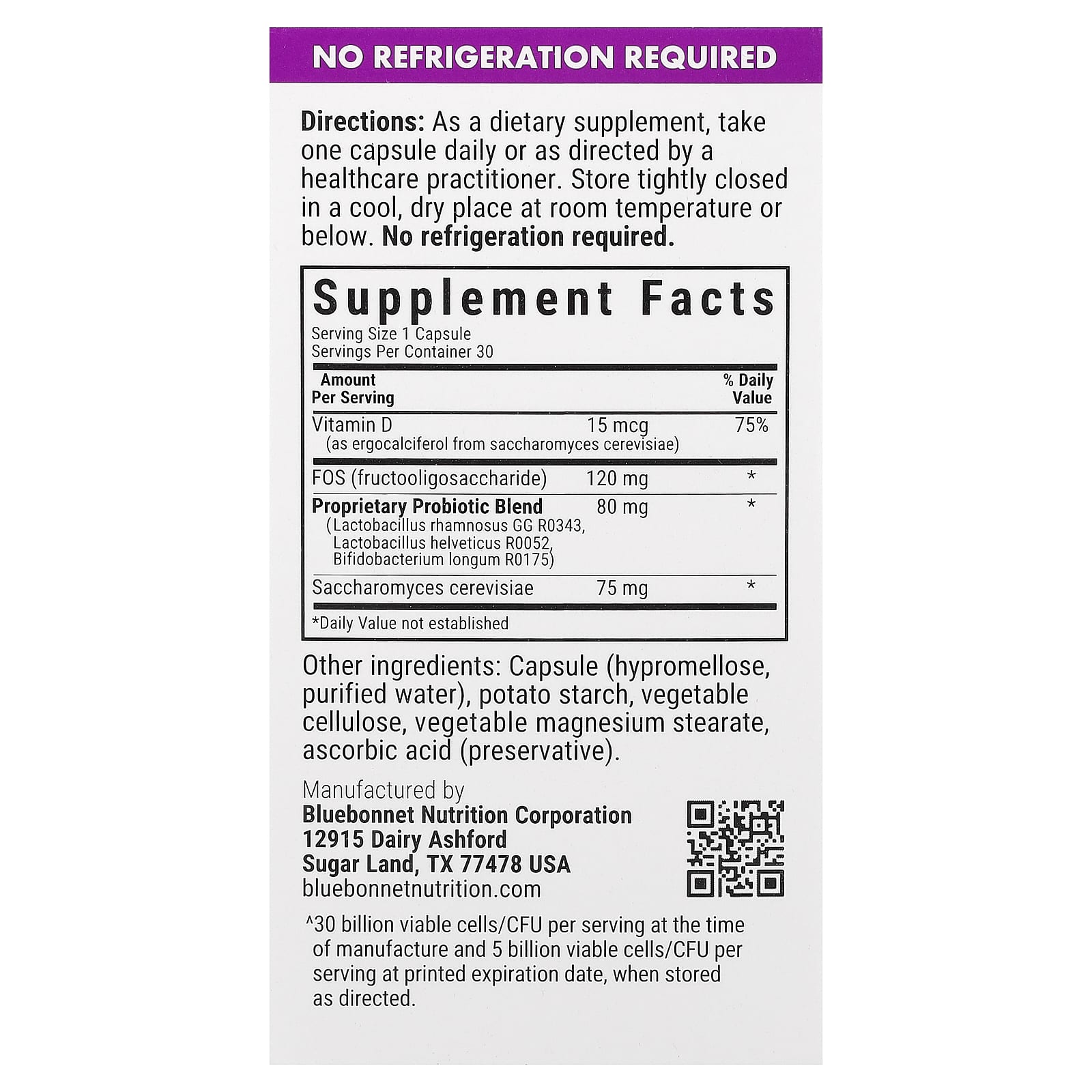 Bluebonnet Nutrition Pre, Pro, Post Probiotic, 30 Vegetable Capsules — photo 2 sur 2