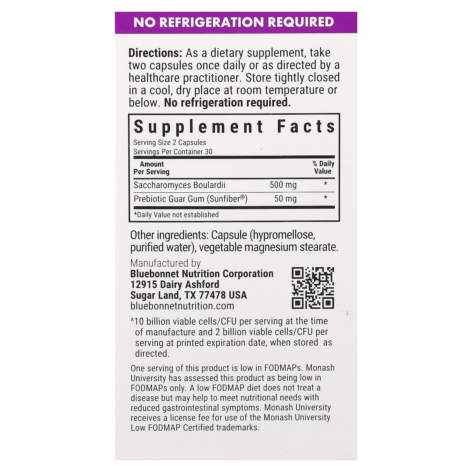 Bluebonnet Nutrition S. Boulardii Probiotic, 60 Vegetable Capsules — photo 2 sur 2