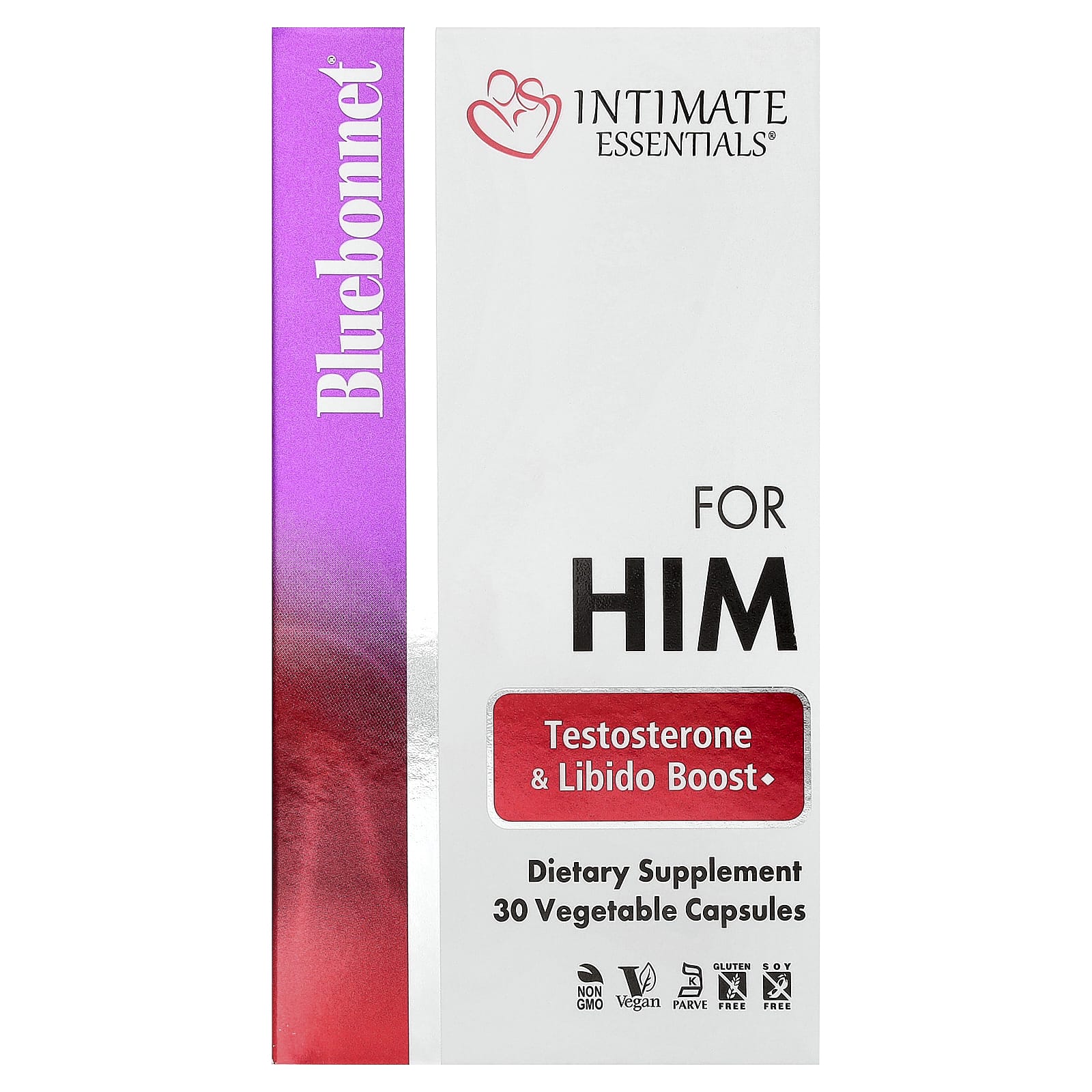 Bluebonnet Nutrition Intimate Essentials, For Him, Testosterone & Libido Boost, 30 Vegetable Capsules — Tunisie