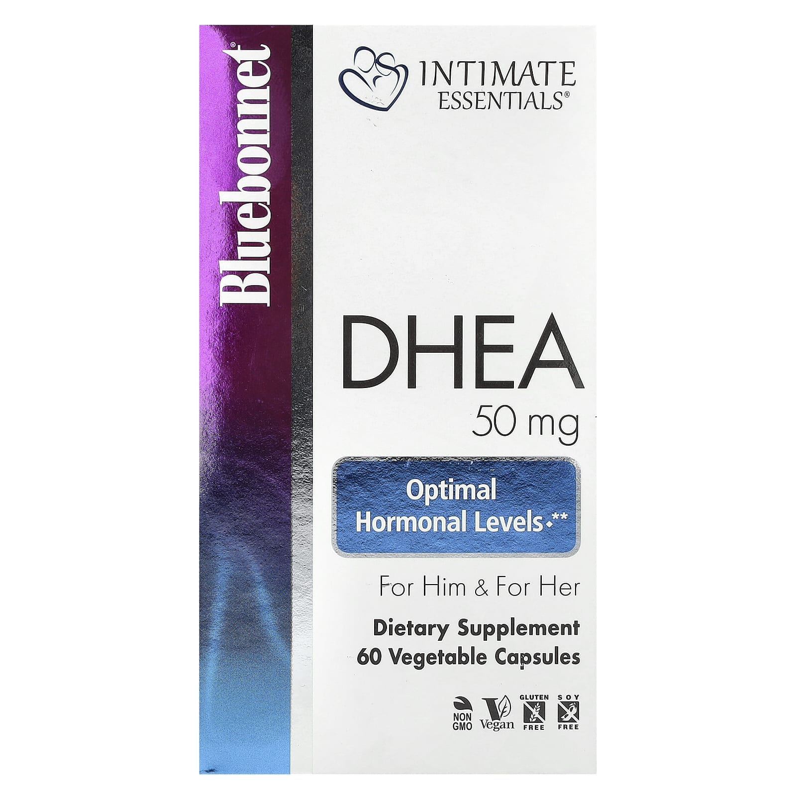 Bluebonnet Nutrition Intimate Essentials, DHEA, For Him & For Her – 50 mg — Tunisie